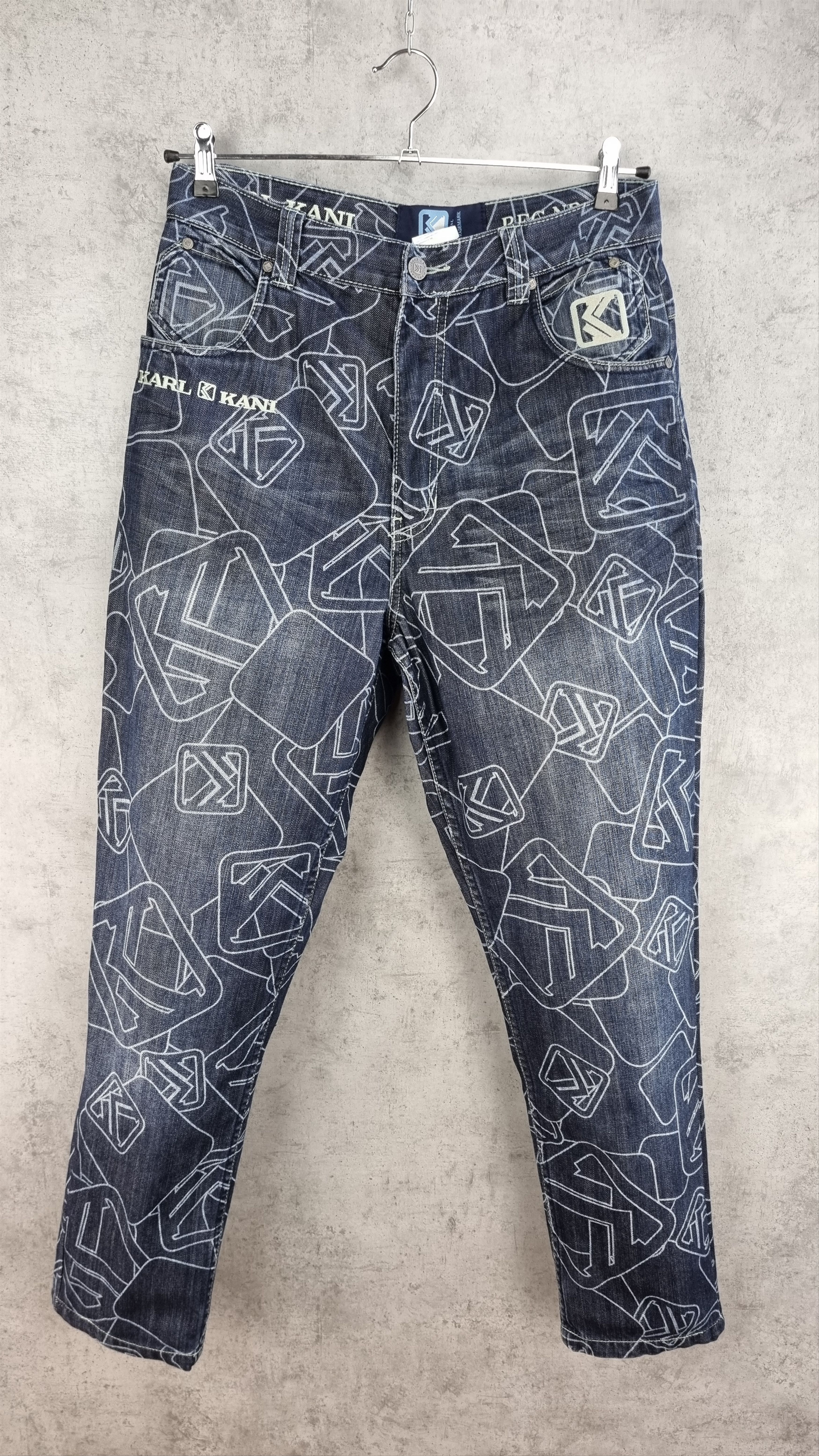 image of 90's Monogram Karl Kani Denim Jeans in Blue, Men's (Size 30)