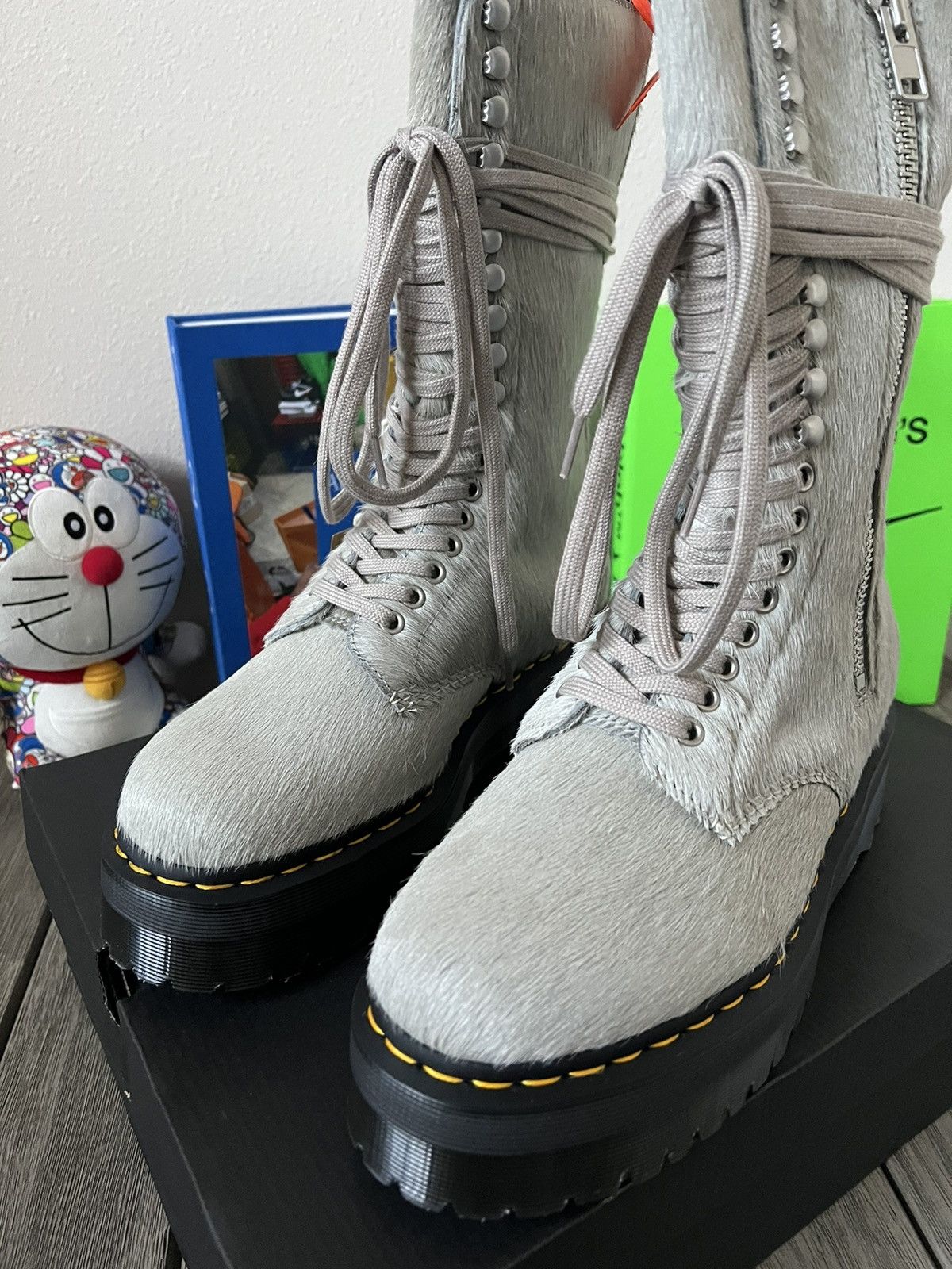 Dr. Martens × Rick Owens Rick Owens Dr Martens Pony Hair Boots Size US 10.5 / EU 43-44 - 3 Thumbnail