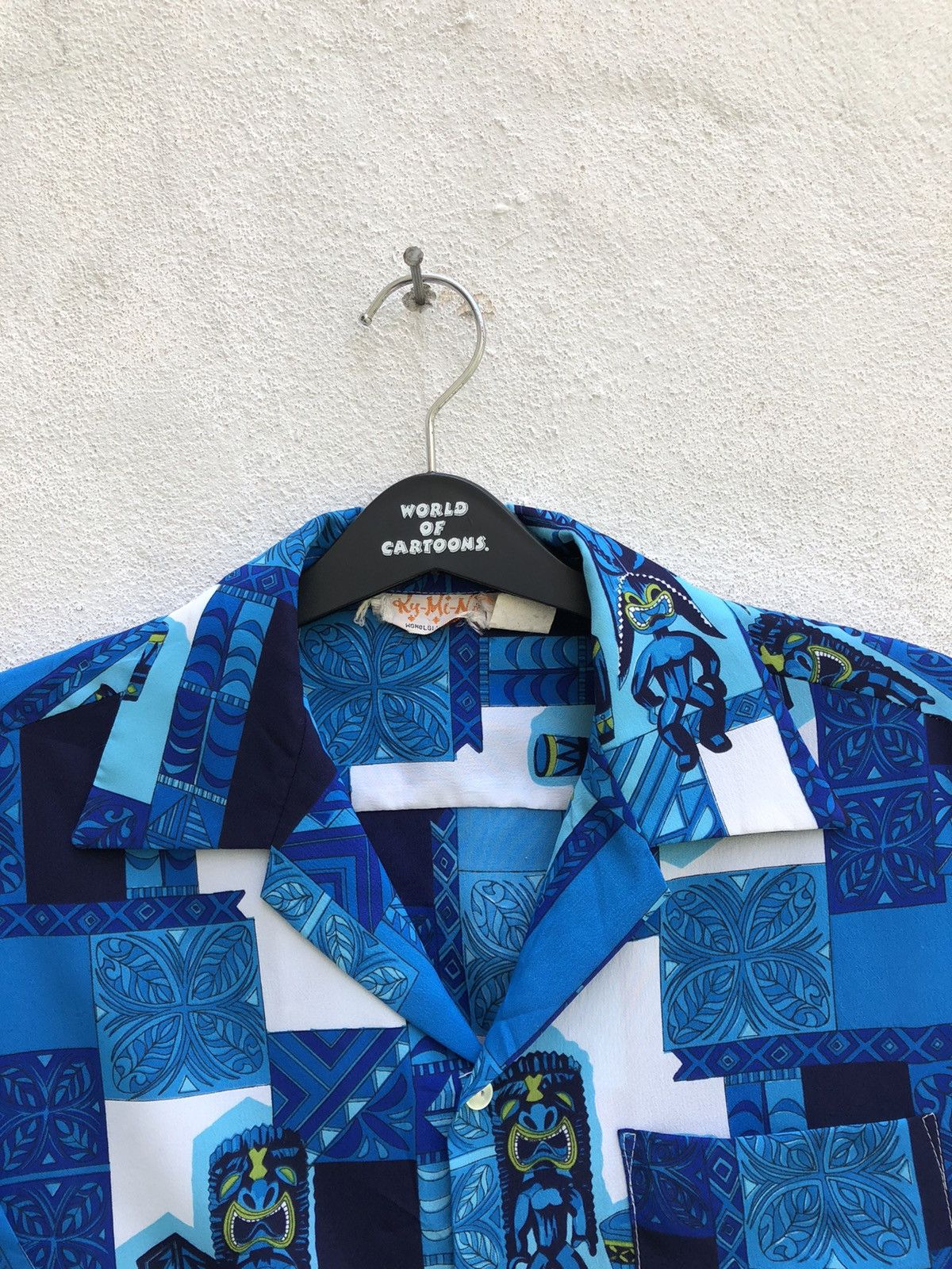 Vintage Vintage 70s Hawaiian Shirt Tiki Idol Aloha Shirt Size US M / EU 48-50 / 2 - 2 Thumbnail