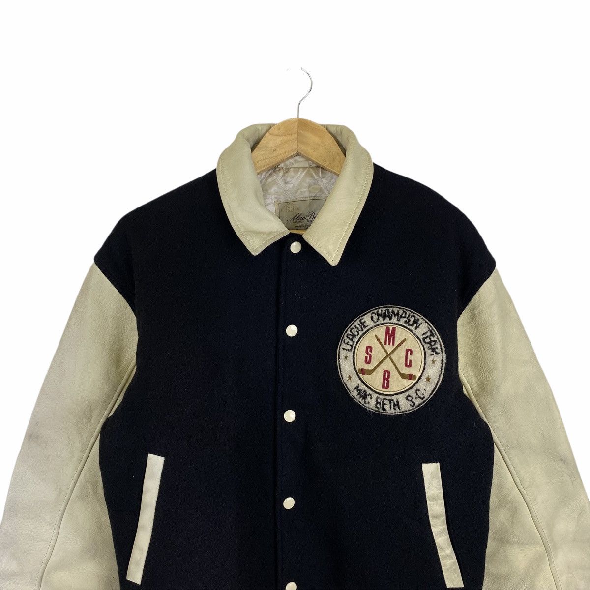 Macbeth Vintage MACBETH Ice Hockey Team Leather Varsity Jacket Size US M / EU 48-50 / 2 - 5 Thumbnail