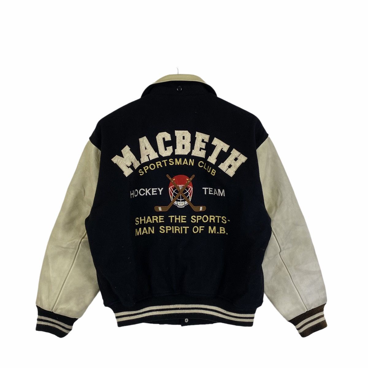 Macbeth Vintage MACBETH Ice Hockey Team Leather Varsity Jacket Size US M / EU 48-50 / 2 - 2 Thumbnail