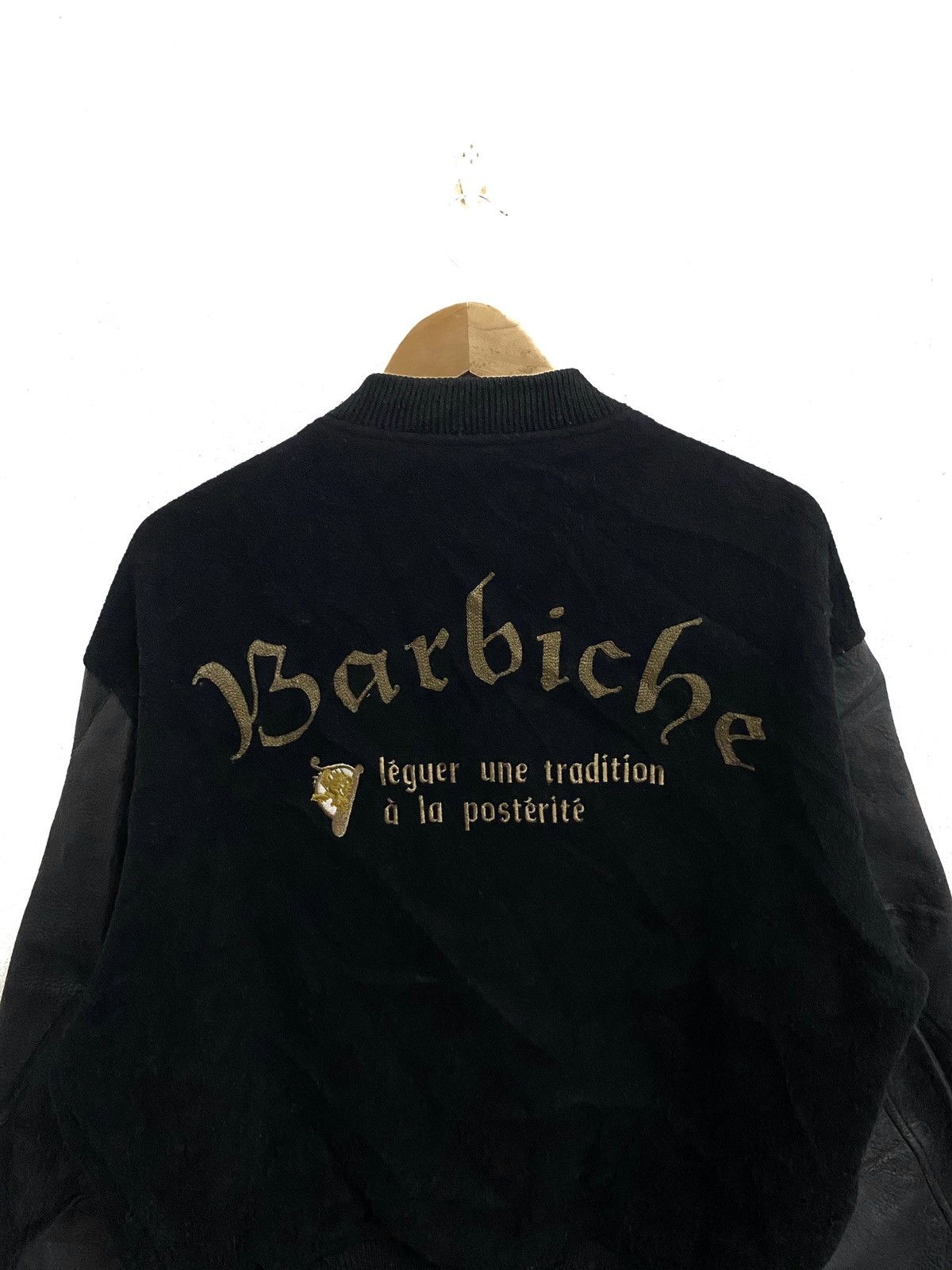 Japanese Brand × Vintage Vintage BARBICHE Japanese Wool Leather Varsity Jacket Size US L / EU 52-54 / 3 - 6 Thumbnail
