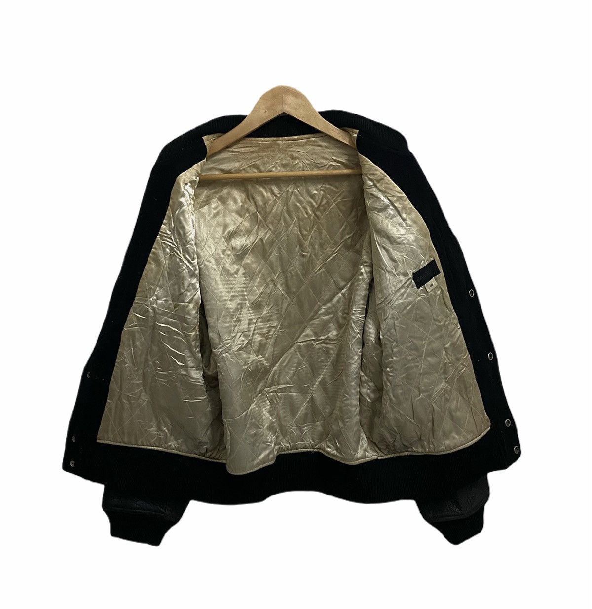 Japanese Brand × Vintage Vintage BARBICHE Japanese Wool Leather Varsity Jacket Size US L / EU 52-54 / 3 - 3 Thumbnail