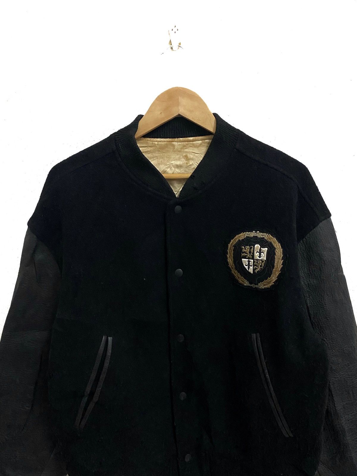 Japanese Brand × Vintage Vintage BARBICHE Japanese Wool Leather Varsity Jacket Size US L / EU 52-54 / 3 - 5 Thumbnail