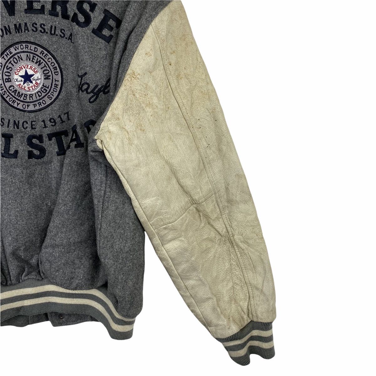 Converse Vintage CONVERSE Big Logo Leather Wool Varsity Jacket Size US L / EU 52-54 / 3 - 15 Thumbnail