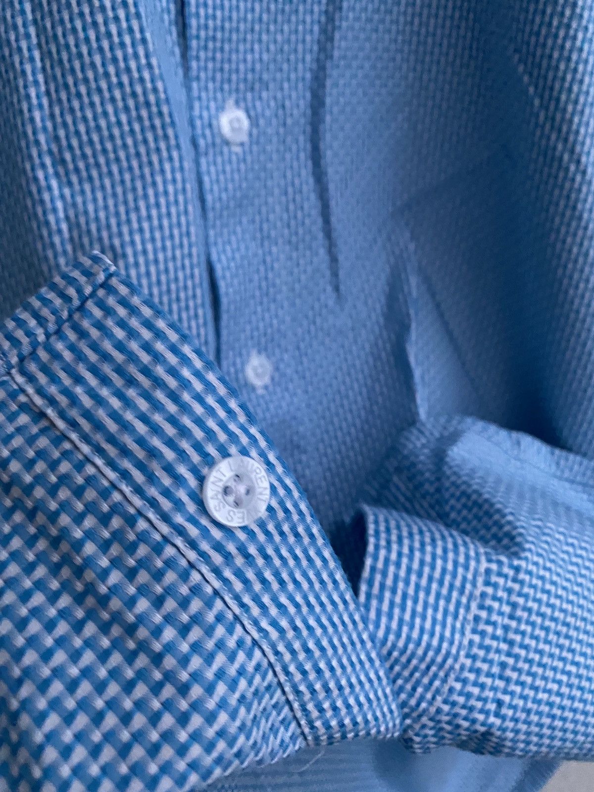 Yves Saint Laurent Summer YSL Shirt Blue Cotton Size US M / EU 48-50 / 2 - 9 Thumbnail
