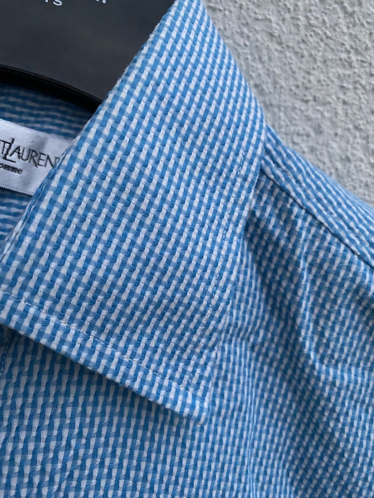 Yves Saint Laurent Summer YSL Shirt Blue Cotton Size US M / EU 48-50 / 2 - 6 Thumbnail