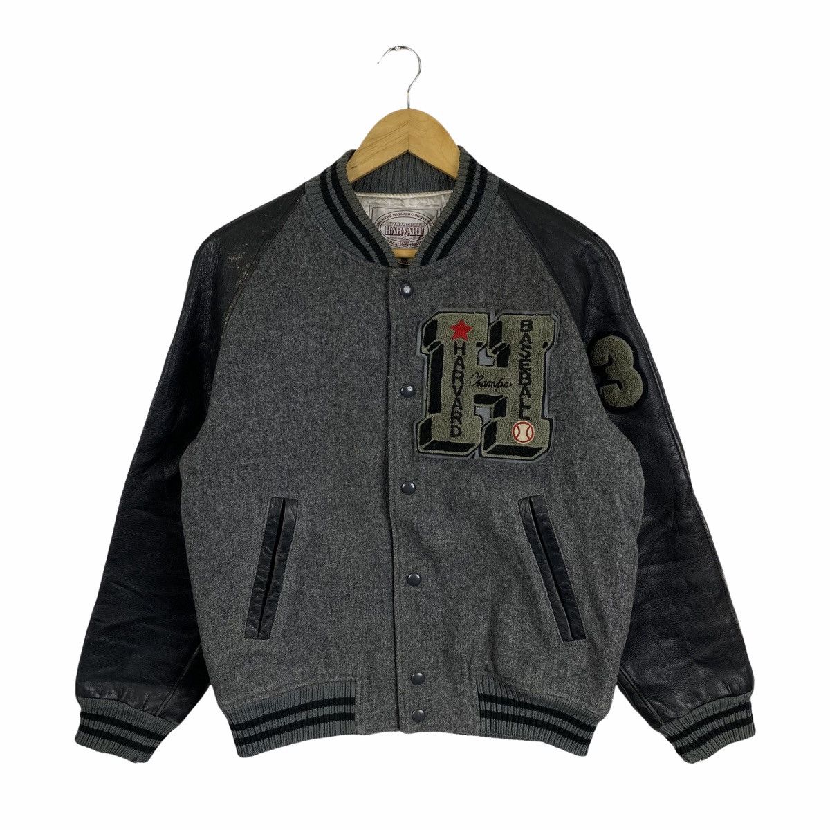 Collegium Vintage HARVARD BASEBALL University Leather Varsity Jacket Size US S / EU 44-46 / 1 - 1 Thumbnail