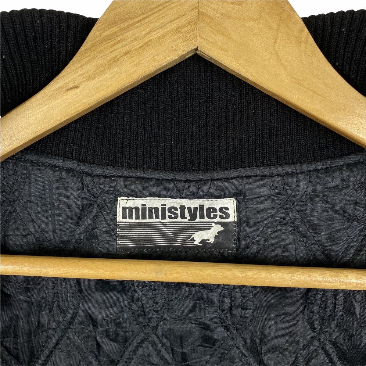 Vintage Vintage MINISTYLES Big Logo Leather Wool Varsity Jacket Size US XL / EU 56 / 4 - 7 Thumbnail