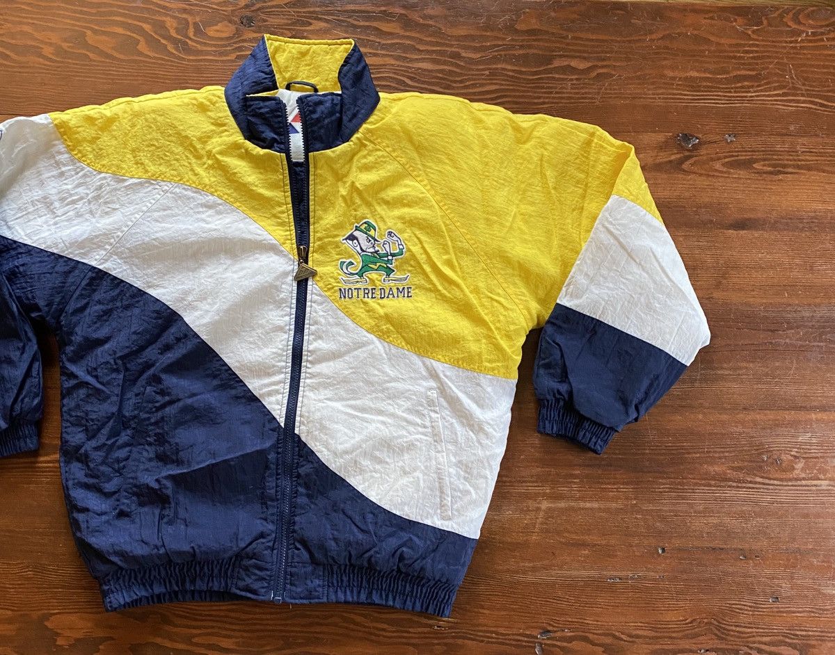 image of Vintage 90’S Notre Dame Apex One Full Zip Jacket in Navy/White/Yellow, Men's (Size Medium)