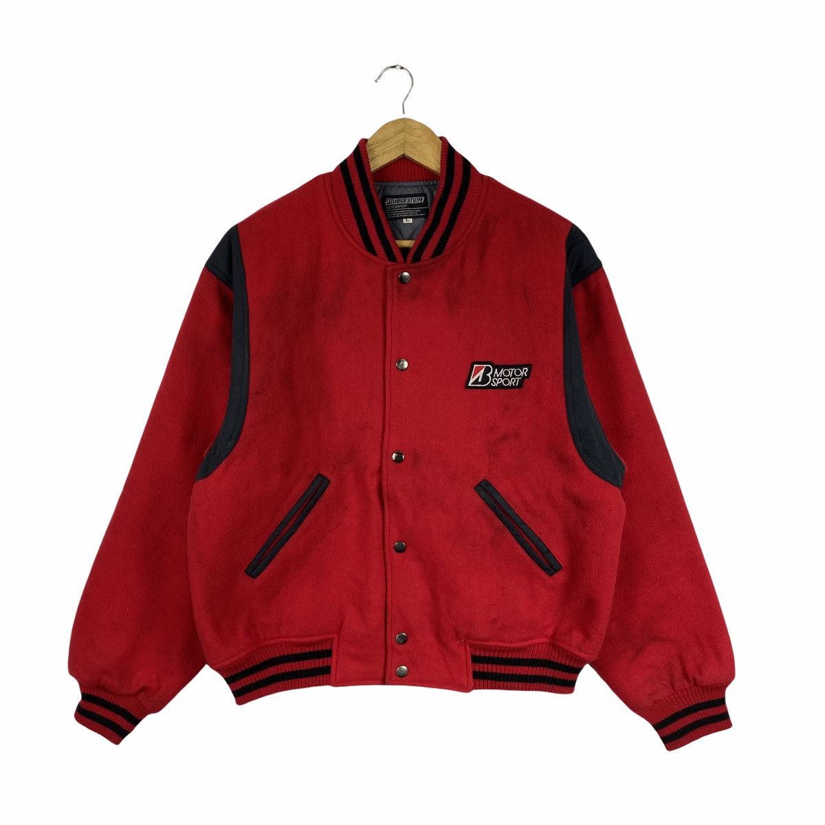 Sports Specialties Vintage BRIDGESTONE Motorsport Racing Wool Varsity Jacket Size US L / EU 52-54 / 3 - 1 Thumbnail
