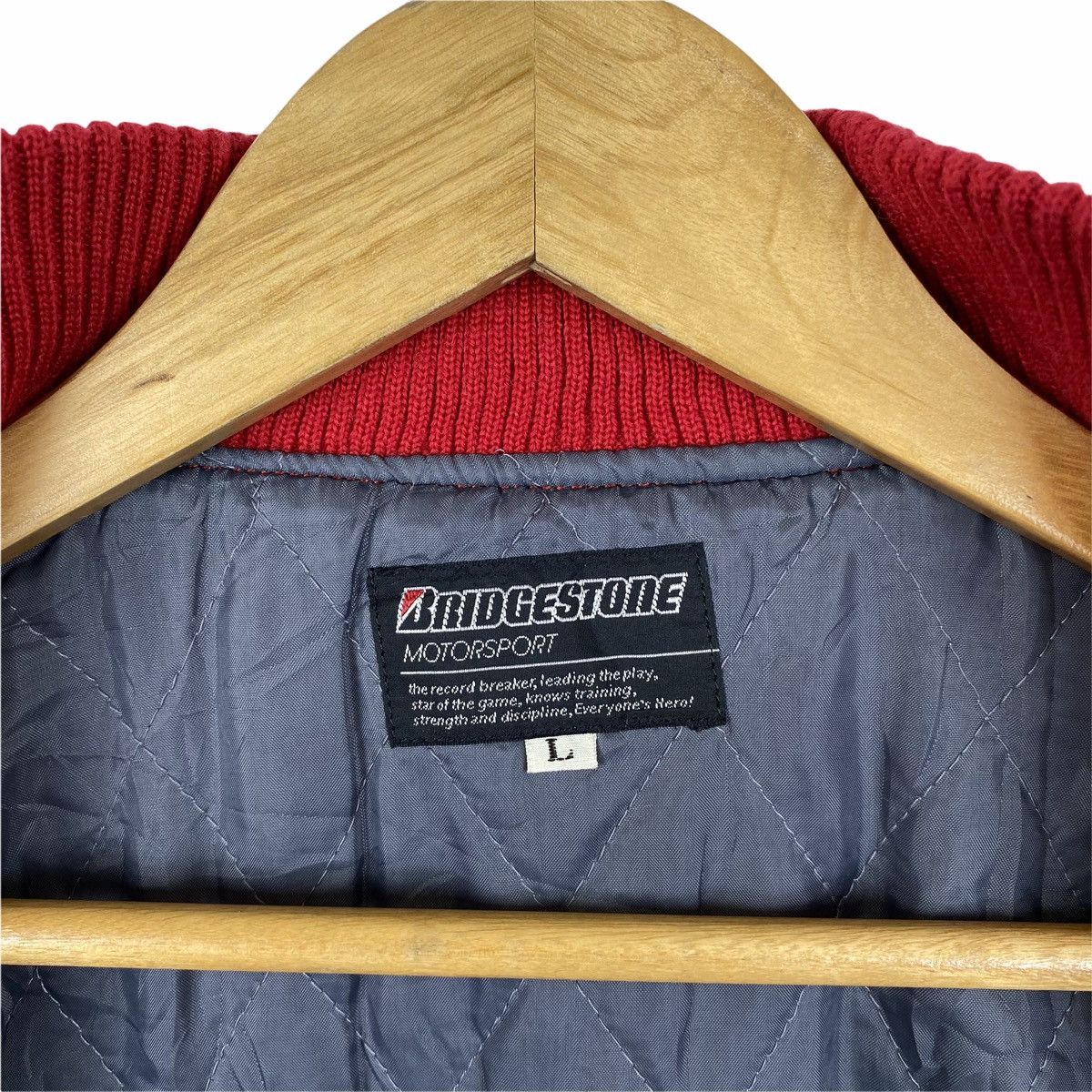 Sports Specialties Vintage BRIDGESTONE Motorsport Racing Wool Varsity Jacket Size US L / EU 52-54 / 3 - 8 Thumbnail