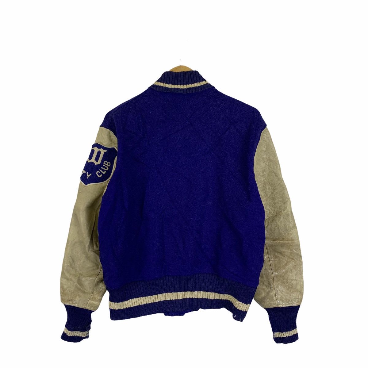 Vintage Vintage WRITING KRIS SWENSON Bomber Varsity Leather Jacket Size US S / EU 44-46 / 1 - 3 Thumbnail