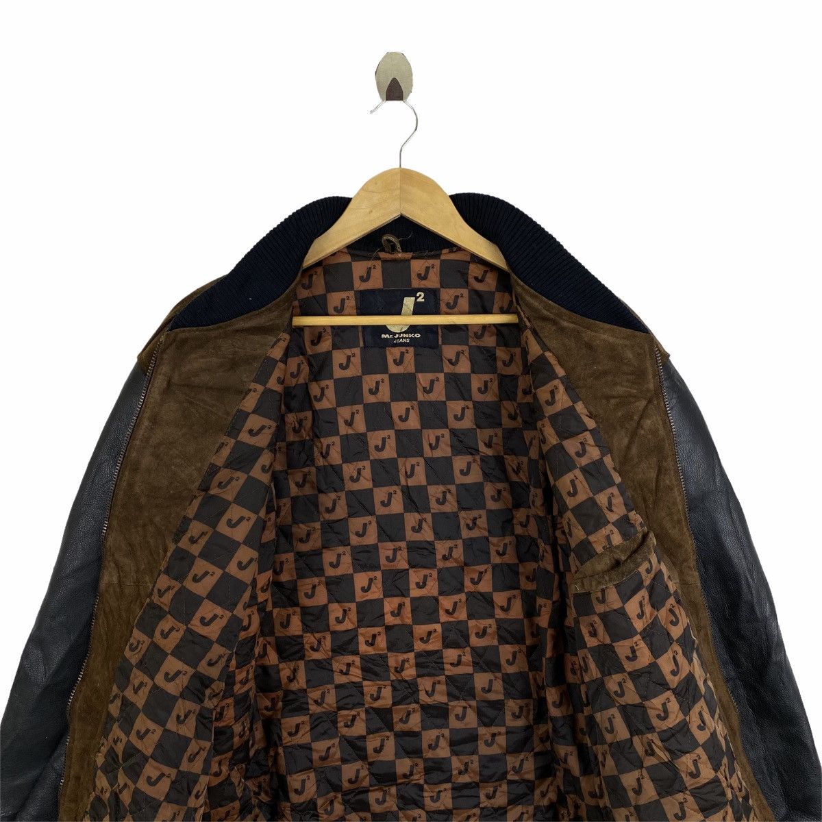 Mr. Junko Vintage MR JUNKO JEANS Japanese Suede Leather Varsity Jacket Size US L / EU 52-54 / 3 - 7 Thumbnail