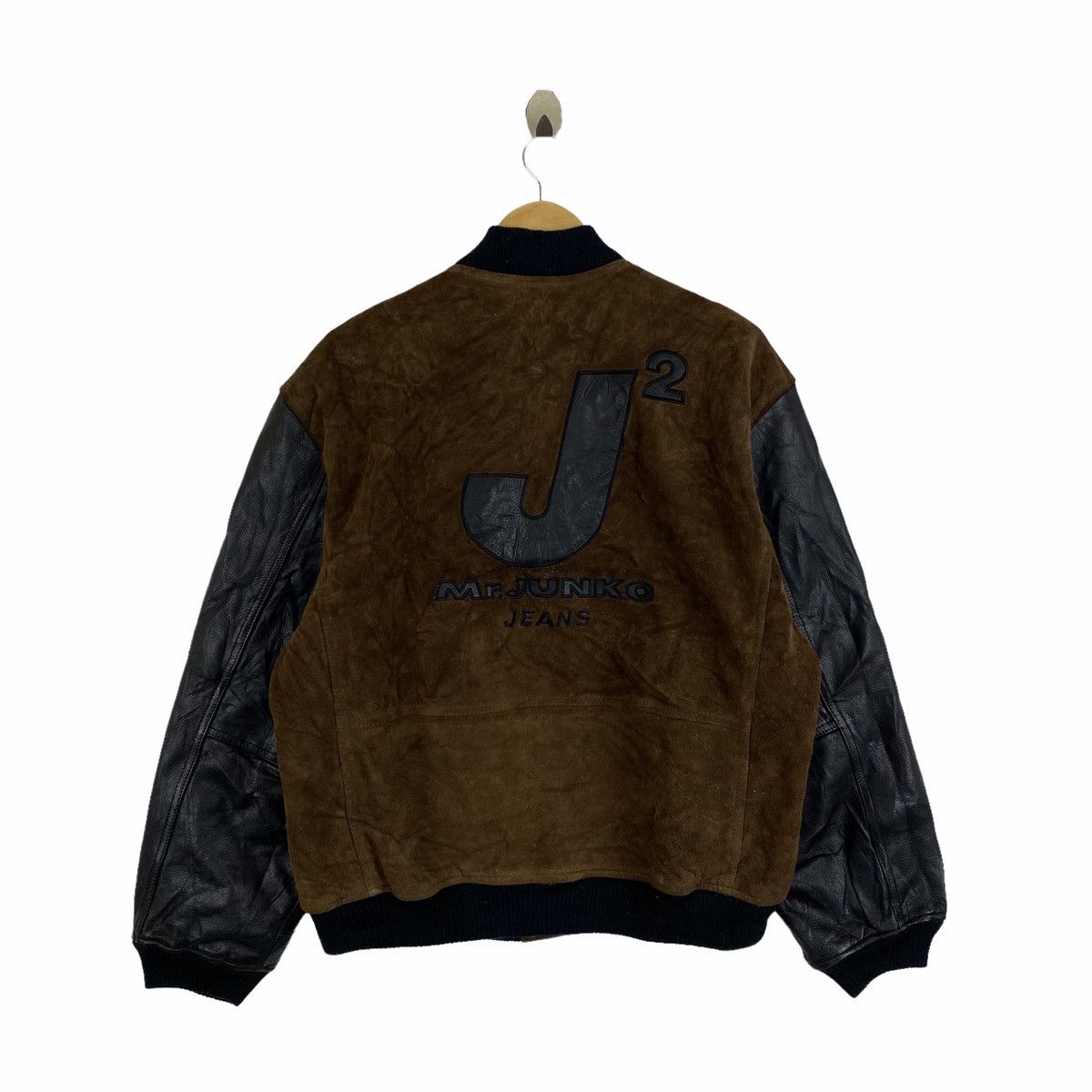 Mr. Junko Vintage MR JUNKO JEANS Japanese Suede Leather Varsity Jacket Size US L / EU 52-54 / 3 - 1 Thumbnail