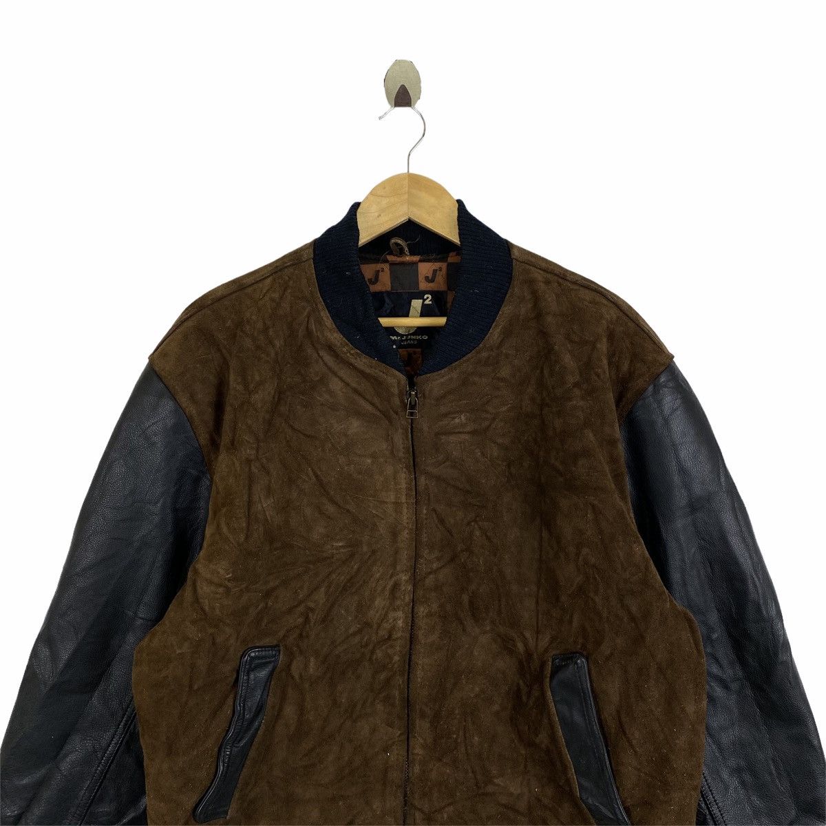 Mr. Junko Vintage MR JUNKO JEANS Japanese Suede Leather Varsity Jacket Size US L / EU 52-54 / 3 - 6 Thumbnail