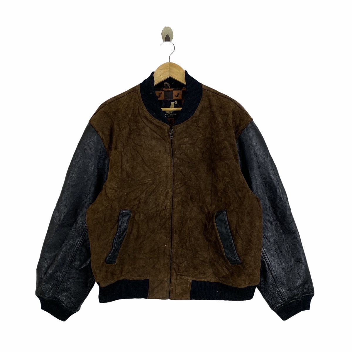 Mr. Junko Vintage MR JUNKO JEANS Japanese Suede Leather Varsity Jacket Size US L / EU 52-54 / 3 - 2 Thumbnail
