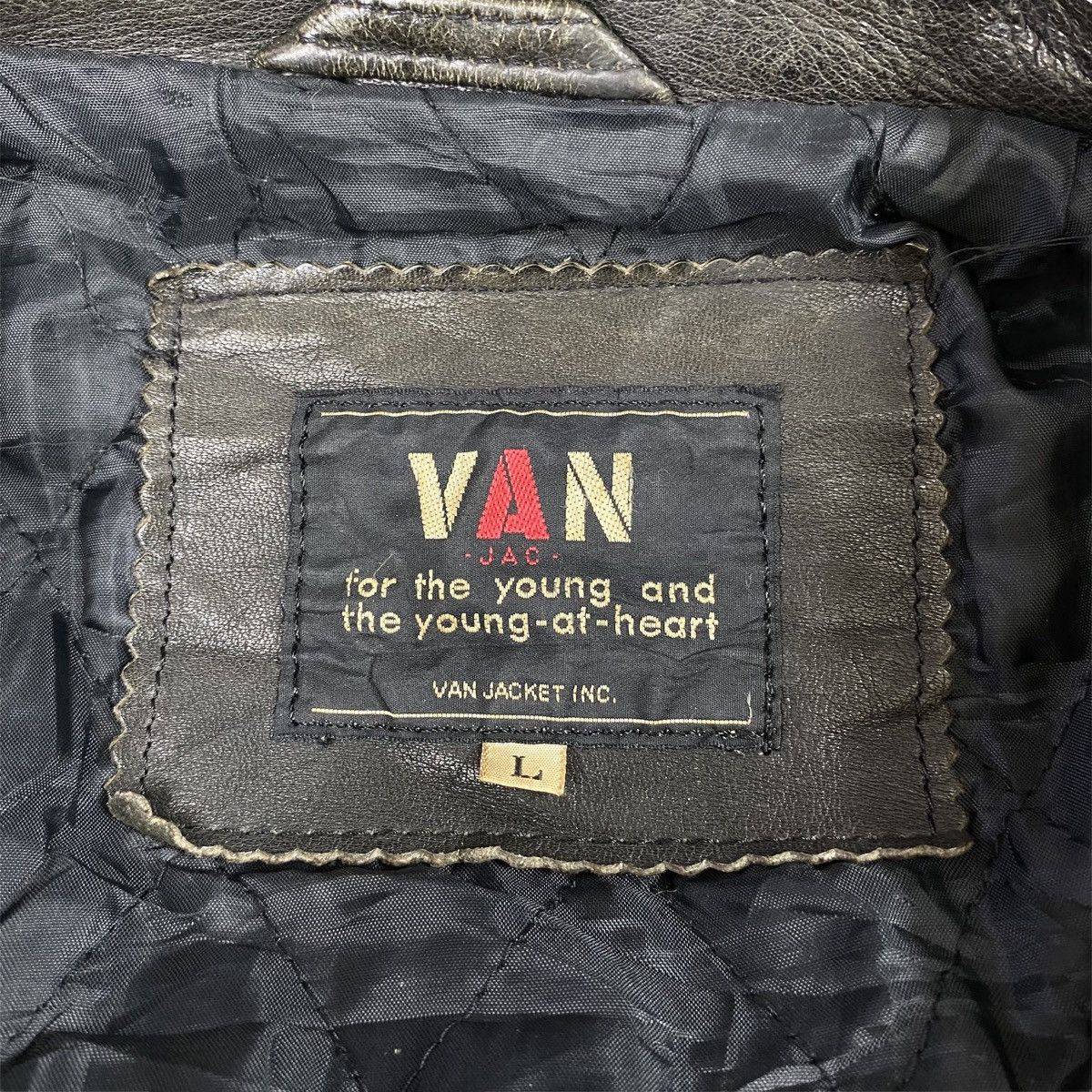 Van Vintage VAN JAC Japanese Brand Leather Varsity Jacket Size US L / EU 52-54 / 3 - 8 Thumbnail