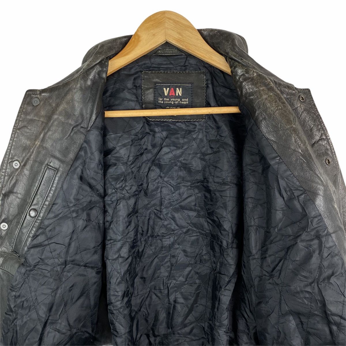 Vintage VAN JAC Japanese Brand Leather Varsity Jacket