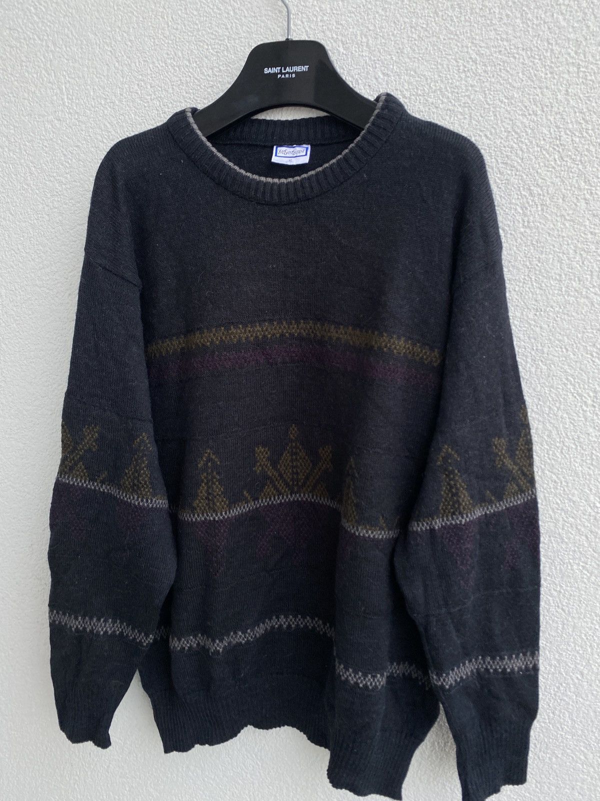 Yves Saint Laurent 90’s YSL Sweater Wool Vintage Yves Saint Laurent Sweatshirt Size US XL / EU 56 / 4 - 2 Thumbnail