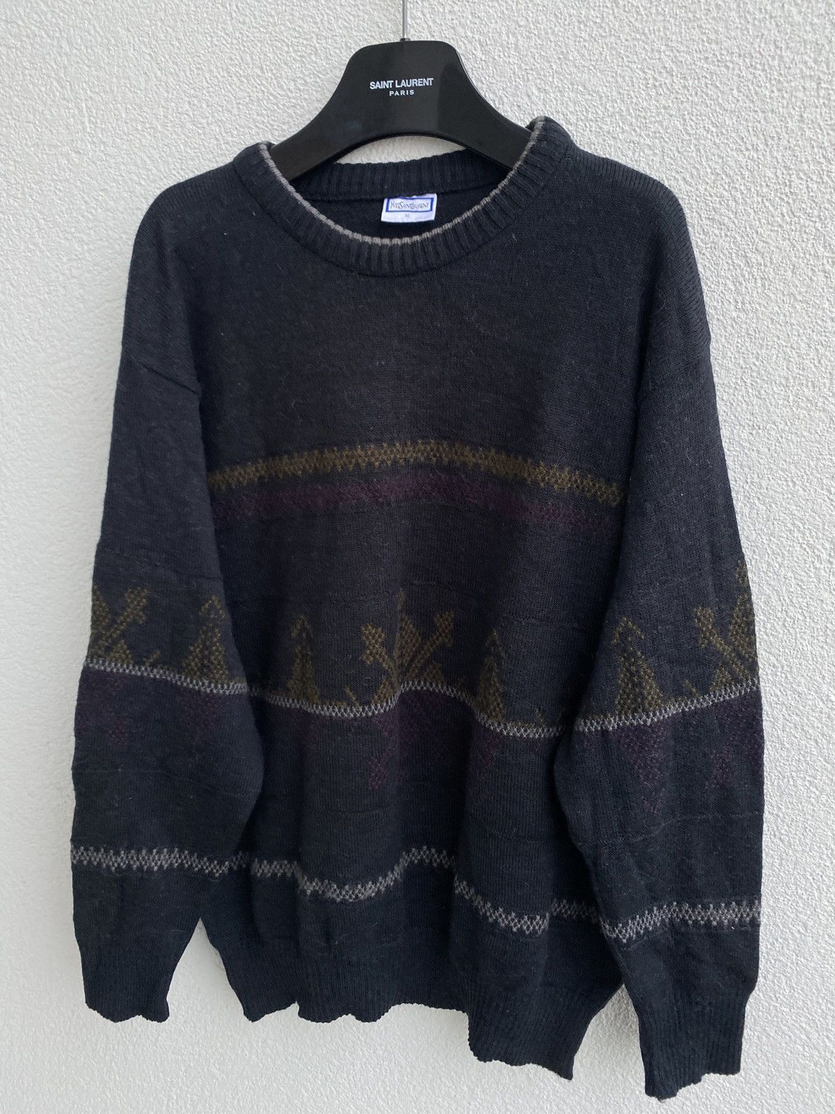 Yves Saint Laurent 90’s YSL Sweater Wool Vintage Yves Saint Laurent Sweatshirt Size US XL / EU 56 / 4 - 16 Thumbnail