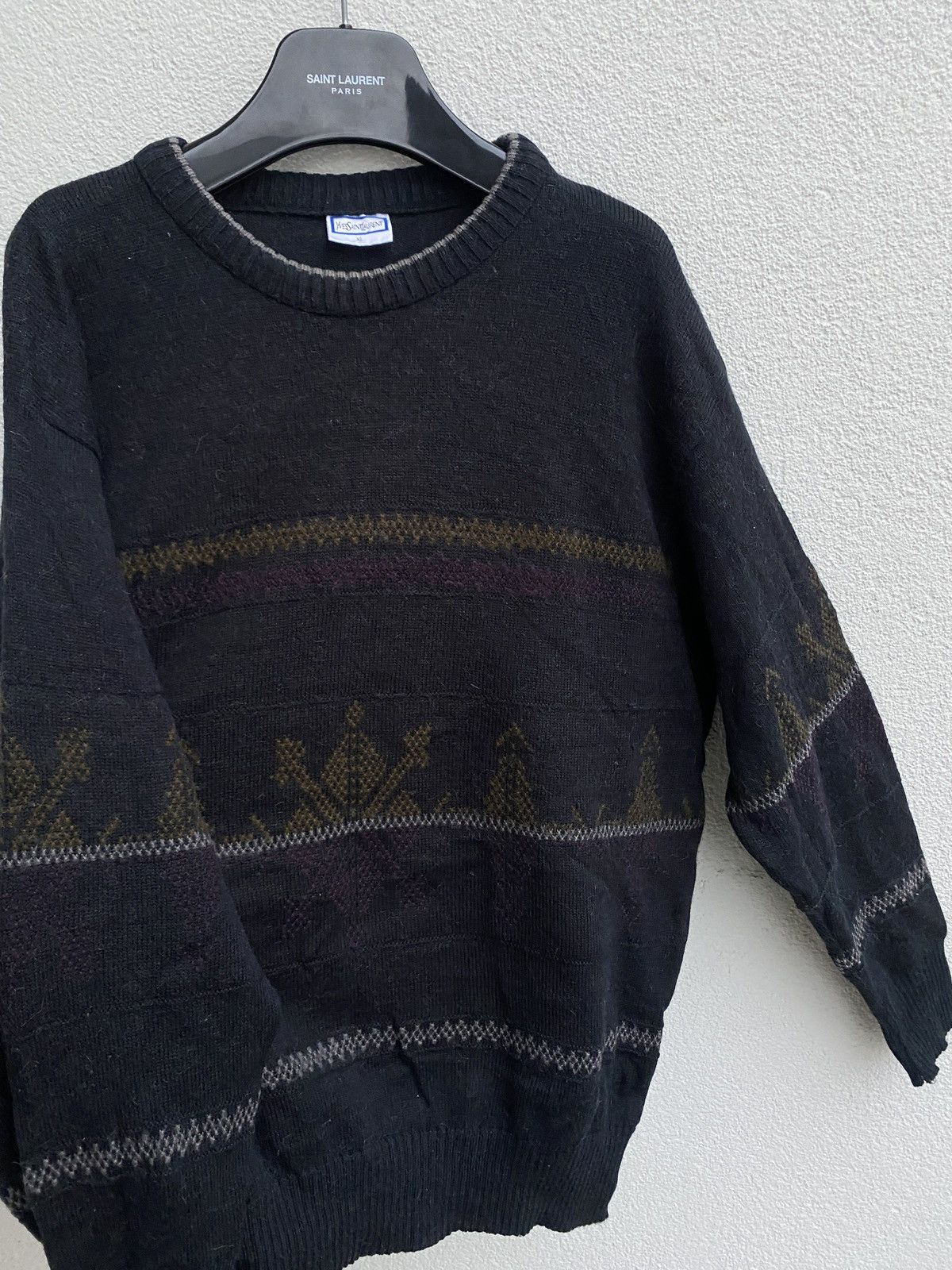 Yves Saint Laurent 90’s YSL Sweater Wool Vintage Yves Saint Laurent Sweatshirt Size US XL / EU 56 / 4 - 15 Thumbnail