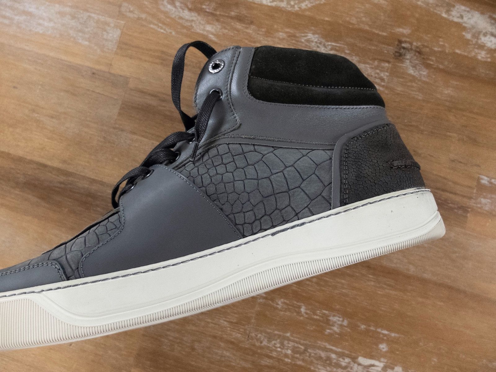 Lanvin LANVIN high top blue gray calfskin sneakers - 13 US / 46 EU Size US 13 / EU 46 - 4 Thumbnail