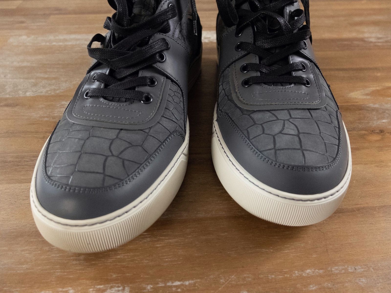 Lanvin LANVIN high top blue gray calfskin sneakers - 13 US / 46 EU Size US 13 / EU 46 - 3 Thumbnail