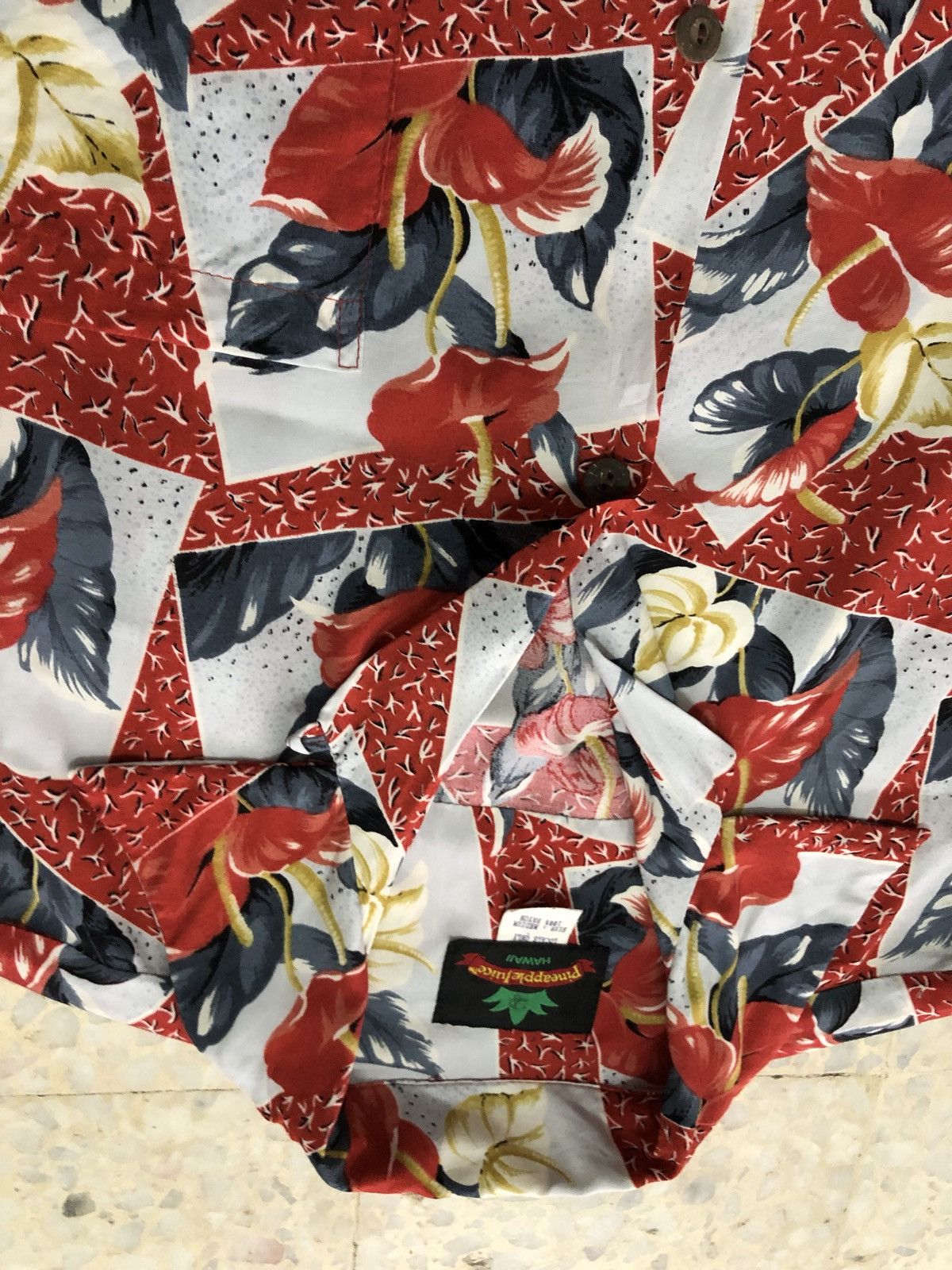 Vintage 80s 90s Pineapple Juice Taro Leaves Rayon Hawaiian Shirt Size US M / EU 48-50 / 2 - 11 Thumbnail