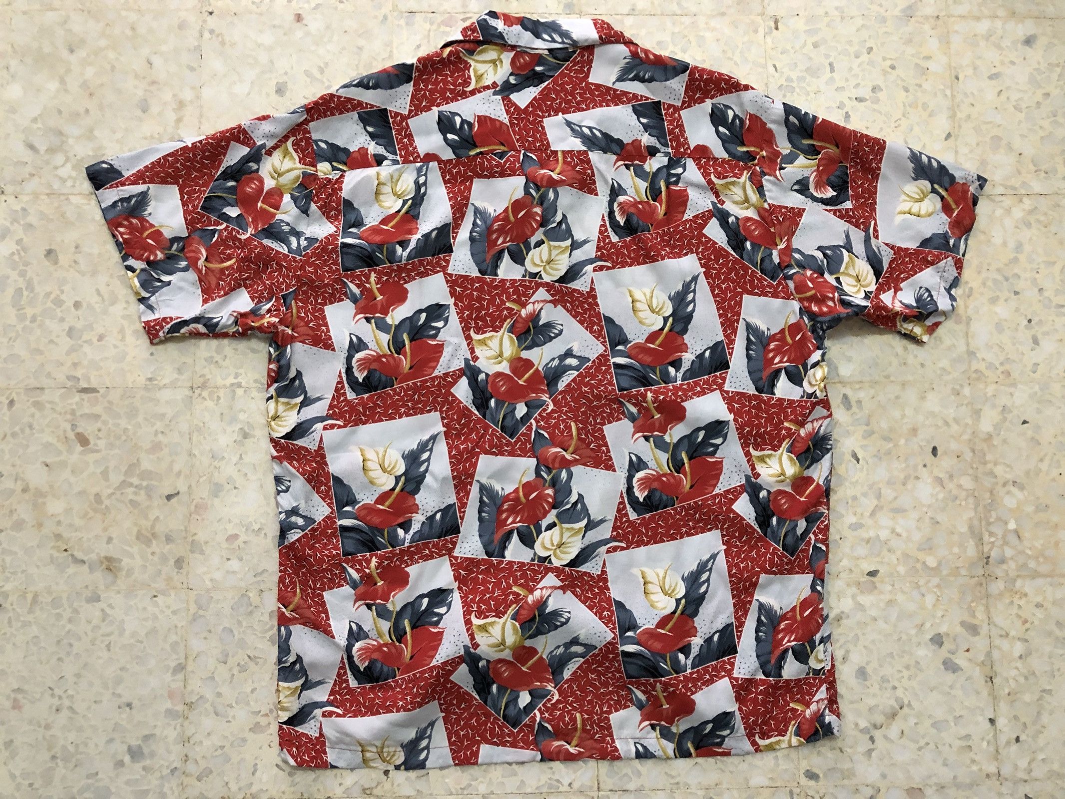 Vintage 80s 90s Pineapple Juice Taro Leaves Rayon Hawaiian Shirt Size US M / EU 48-50 / 2 - 12 Thumbnail