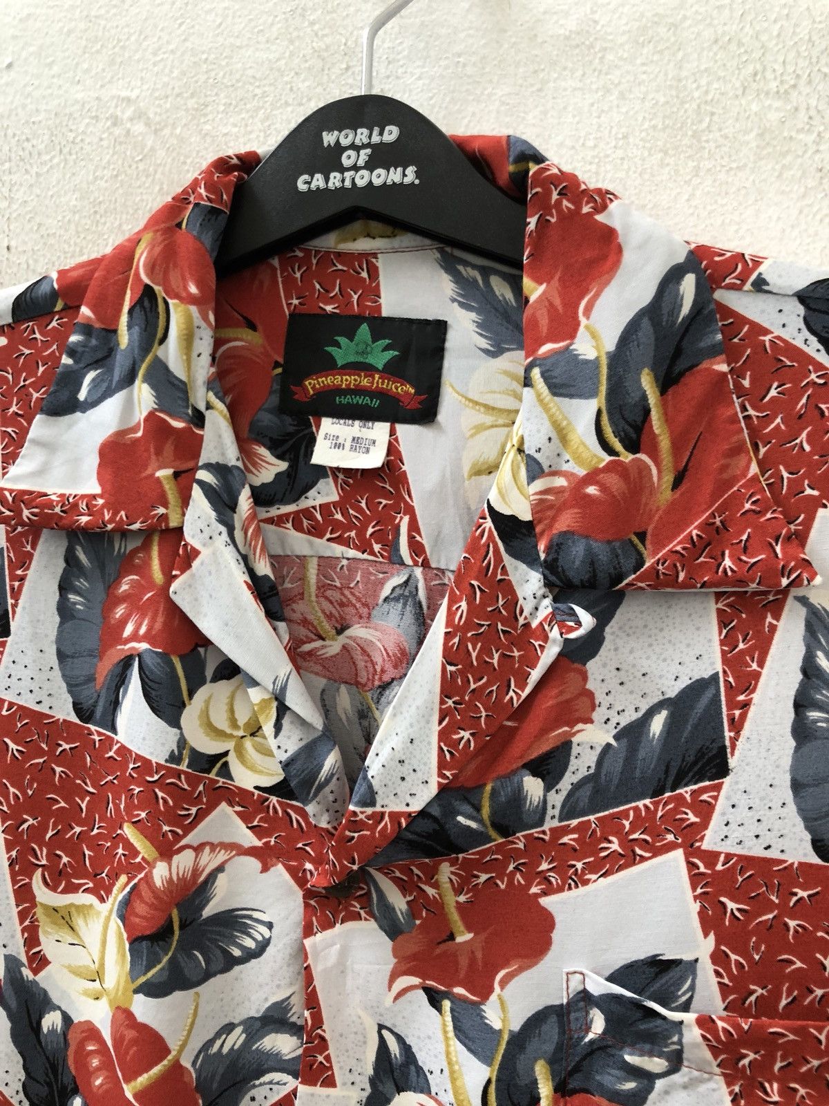 Vintage 80s 90s Pineapple Juice Taro Leaves Rayon Hawaiian Shirt Size US M / EU 48-50 / 2 - 4 Thumbnail