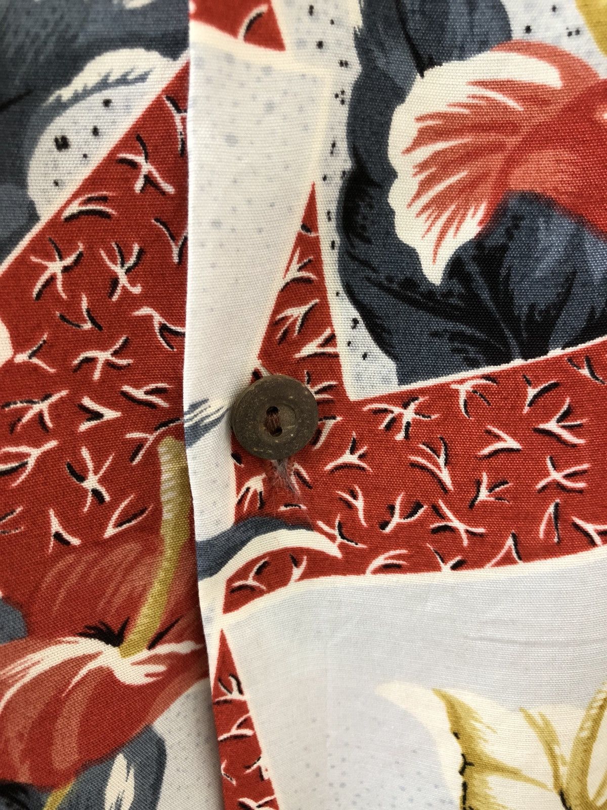 Vintage 80s 90s Pineapple Juice Taro Leaves Rayon Hawaiian Shirt Size US M / EU 48-50 / 2 - 6 Thumbnail