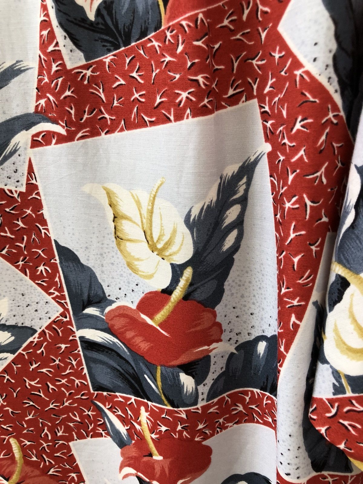 Vintage 80s 90s Pineapple Juice Taro Leaves Rayon Hawaiian Shirt Size US M / EU 48-50 / 2 - 9 Thumbnail