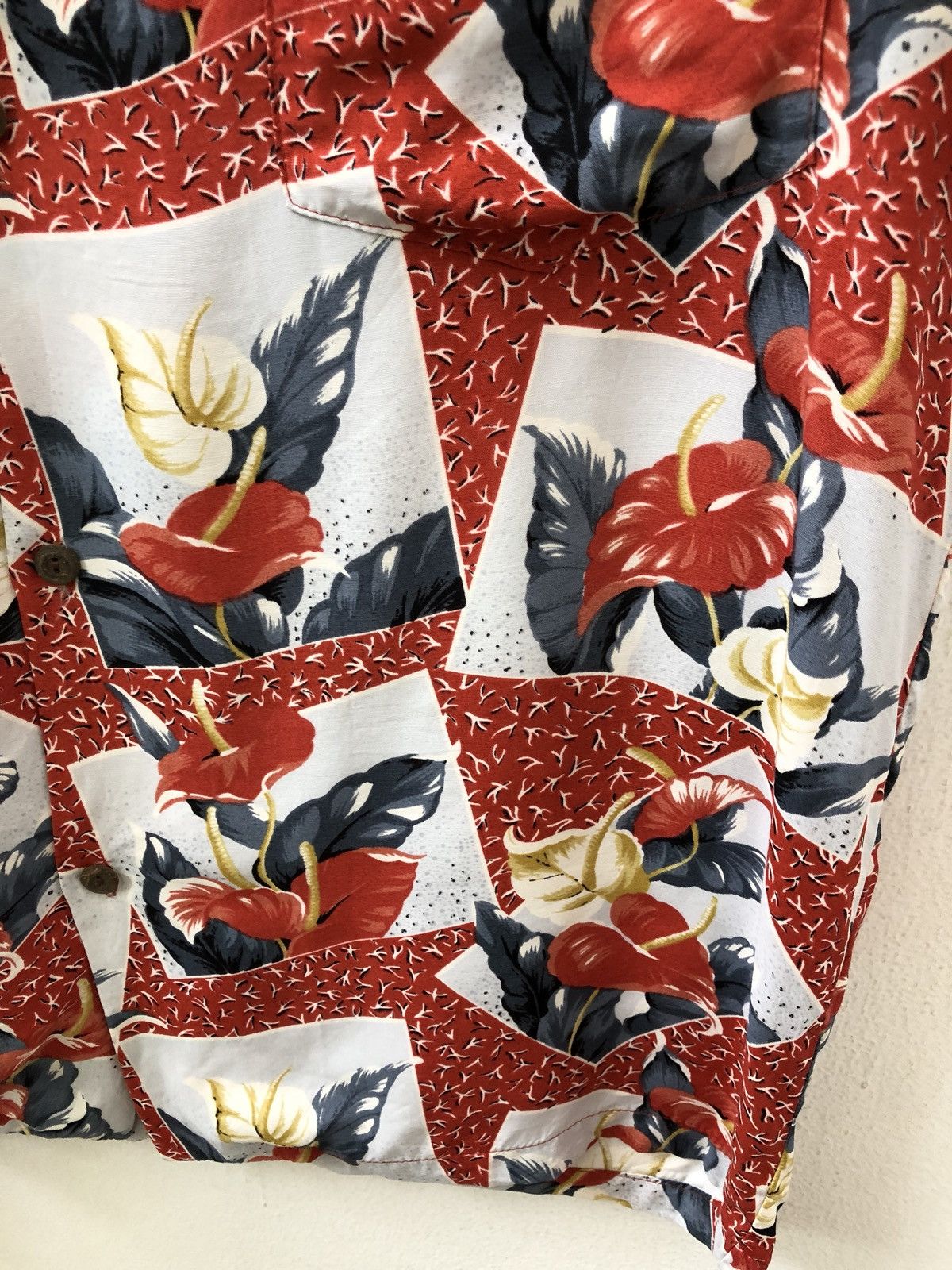 Vintage 80s 90s Pineapple Juice Taro Leaves Rayon Hawaiian Shirt Size US M / EU 48-50 / 2 - 3 Thumbnail