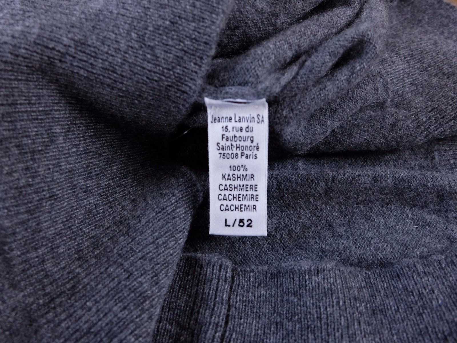 Lanvin LANVIN Paris gray pure cashmere sweater Size 52 IT / Large Size US L / EU 52-54 / 3 - 4 Thumbnail