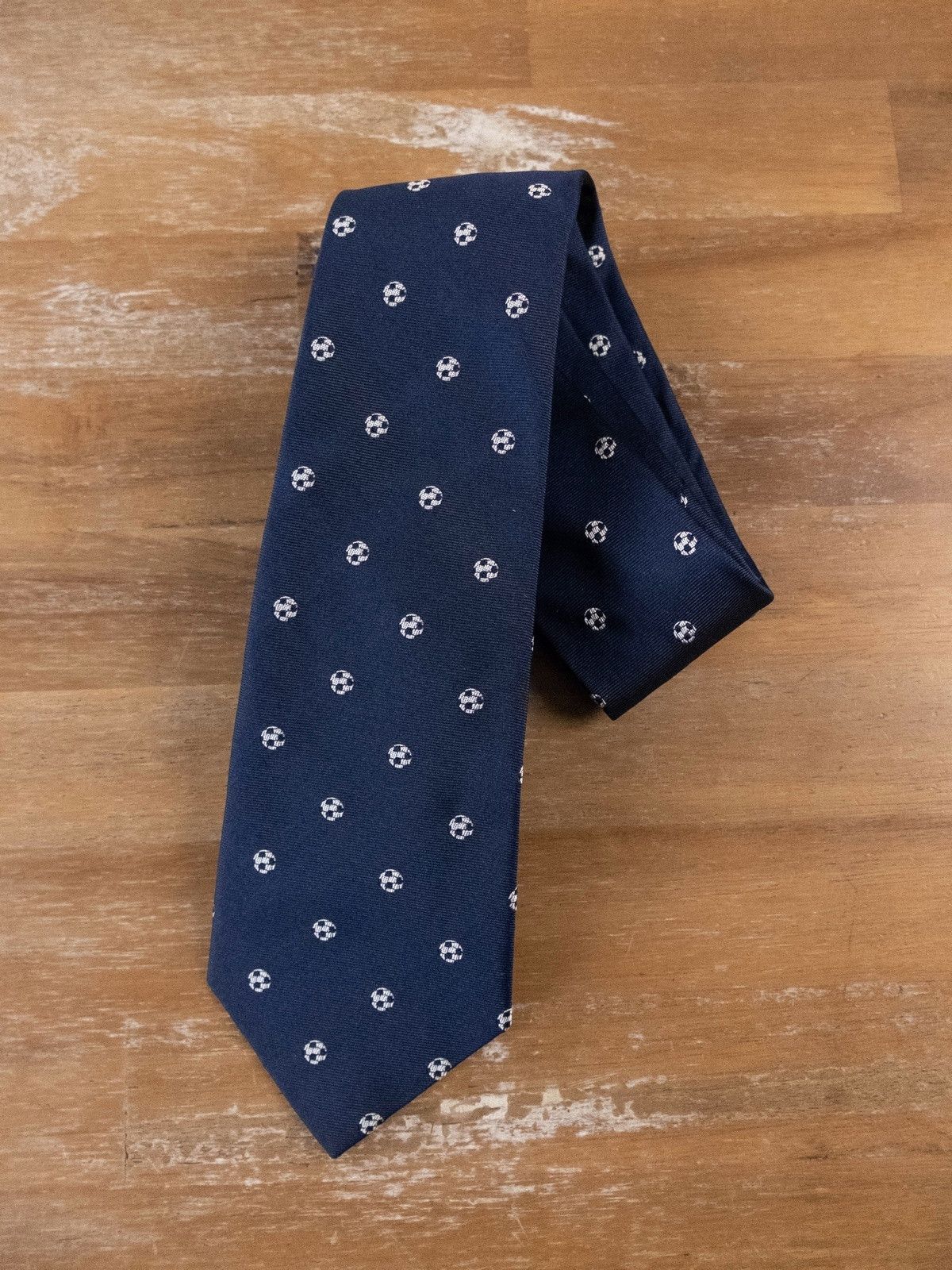 Paul Smith PAUL SMITH navy blue football soccer ball motif silk tie NWT Size ONE SIZE - 1 Thumbnail