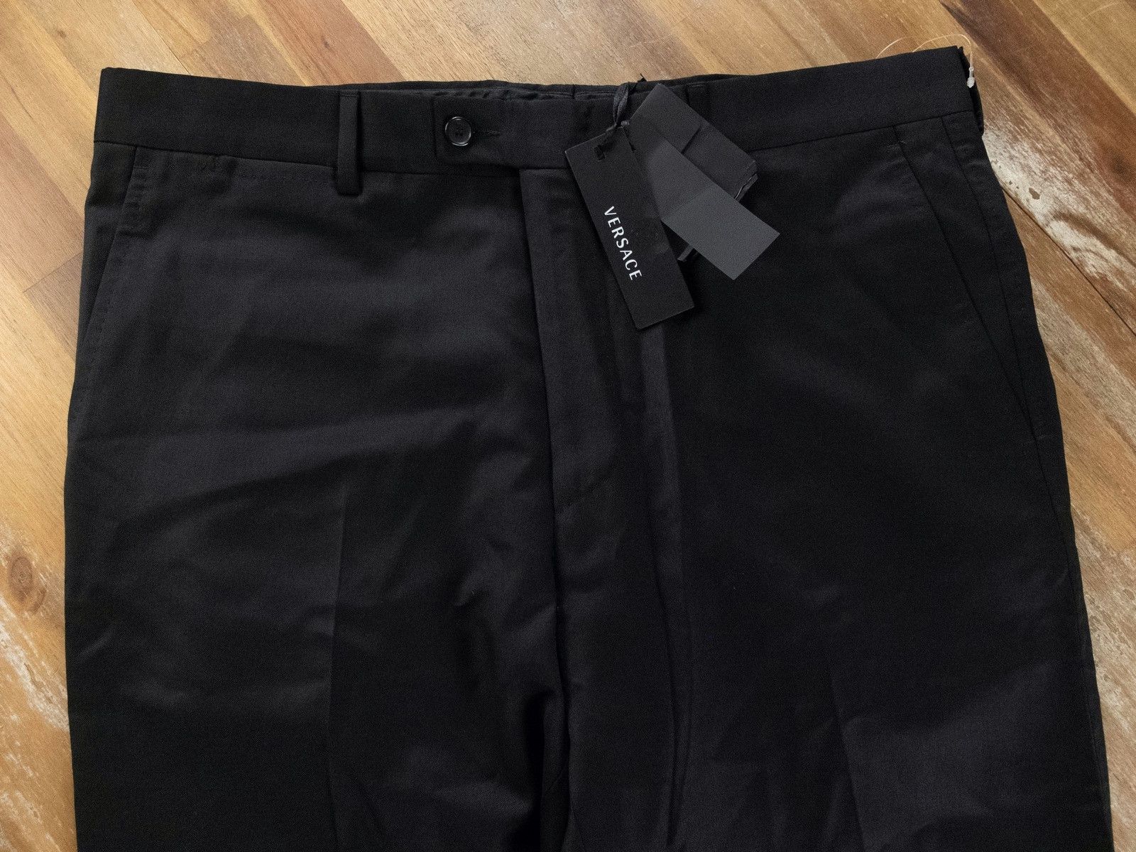 Versace VERSACE regular fit black wool pants trousers 38 US / 54 IT Size US 38 / EU 54 - 2 Thumbnail