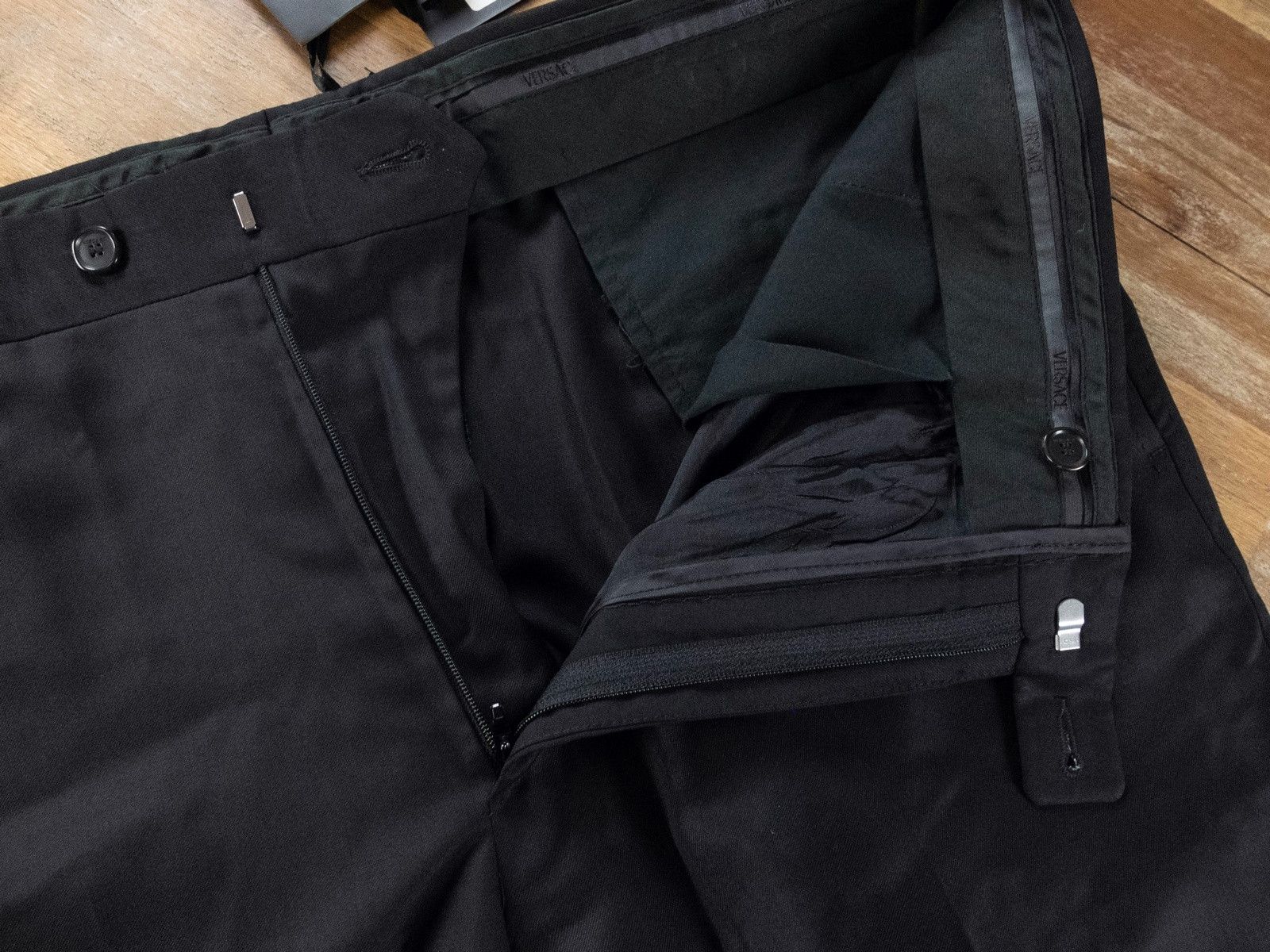 Versace VERSACE regular fit black wool pants trousers 38 US / 54 IT Size US 38 / EU 54 - 4 Thumbnail