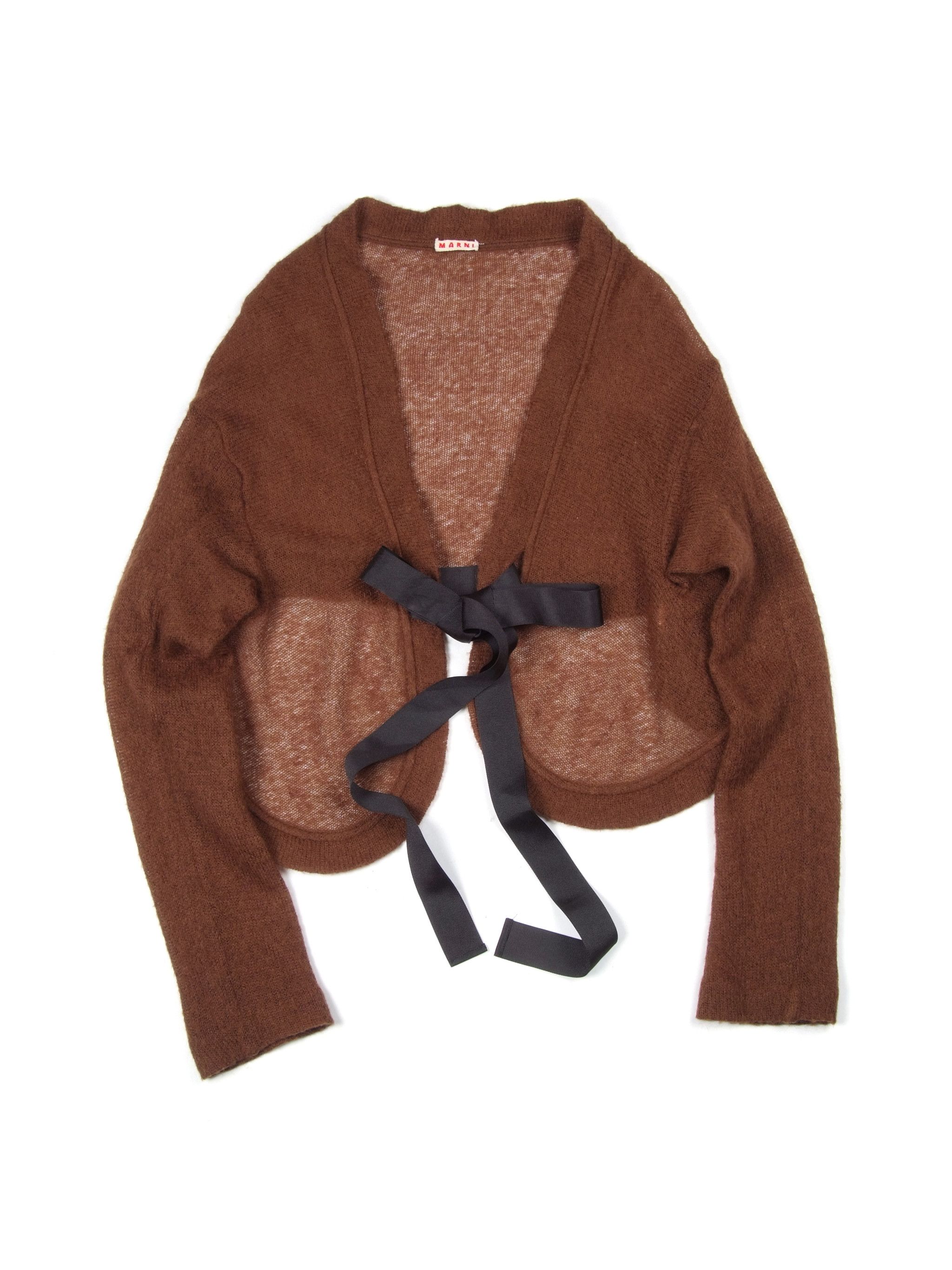 Marni Marni Mohair Cropped Cardigan In Chocolate Brown IT42 Size M / US 6-8 / IT 42-44 - 1 Thumbnail