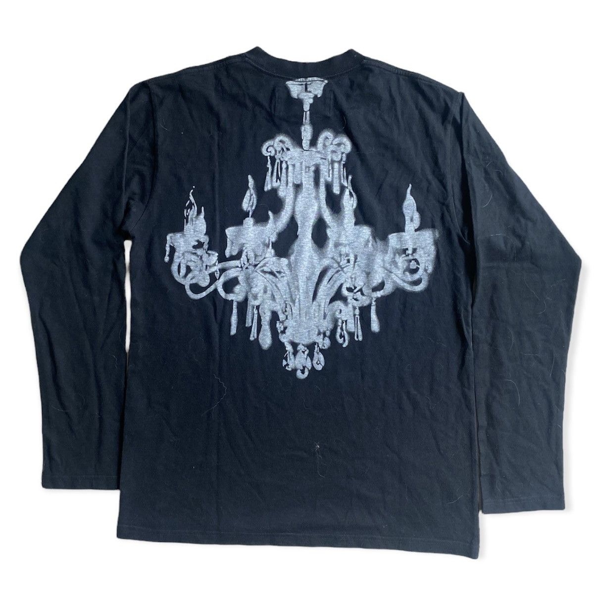 image of Gomme Homme Chandelier Print Long sleeve Tee in Black, Men's (Size Medium)