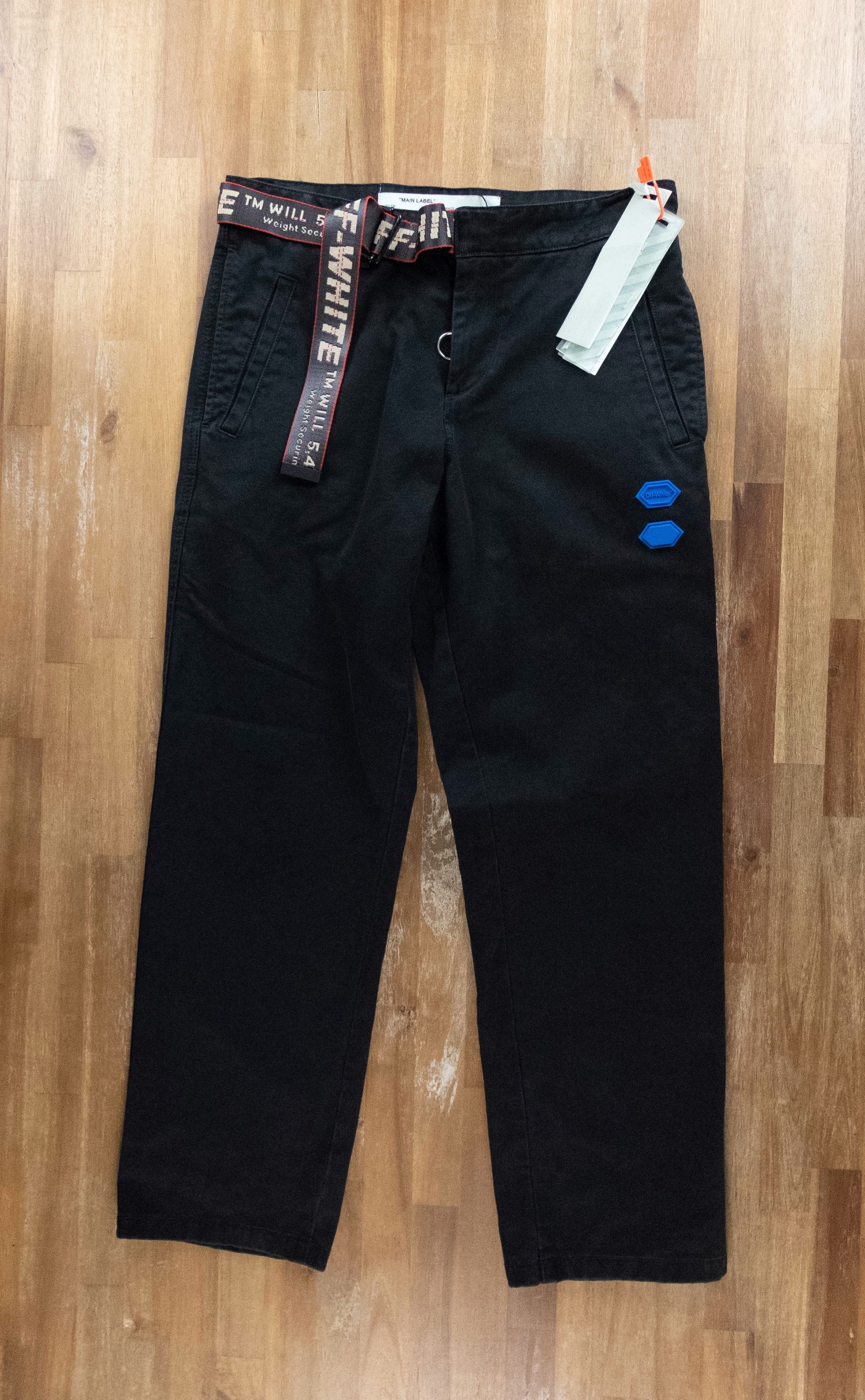 Off-White $745 OFF-WHITE black industrial belt cotton chinos pants 31 Size US 31 - 4 Thumbnail