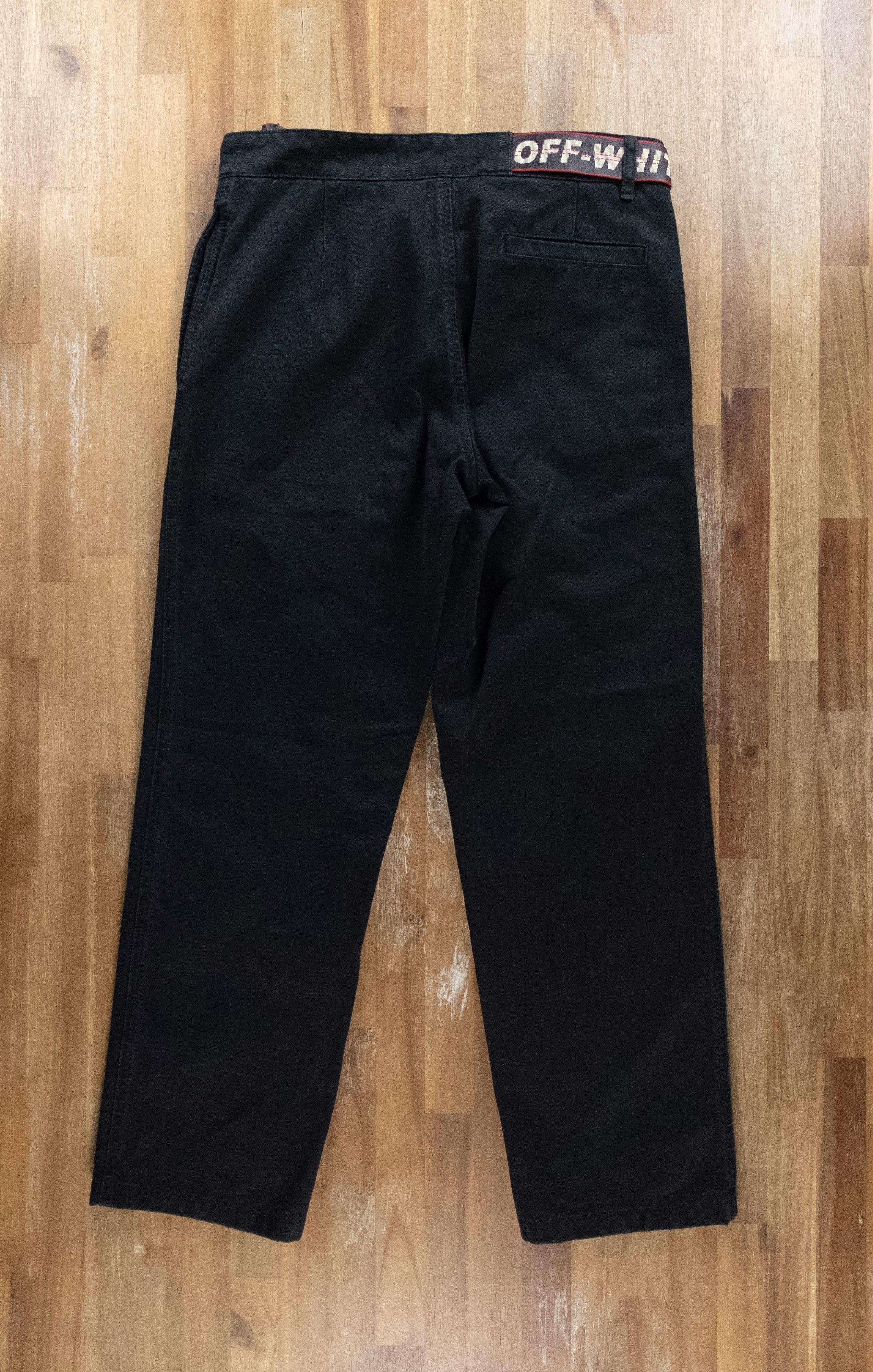 Off-White $745 OFF-WHITE black industrial belt cotton chinos pants 31 Size US 31 - 14 Thumbnail