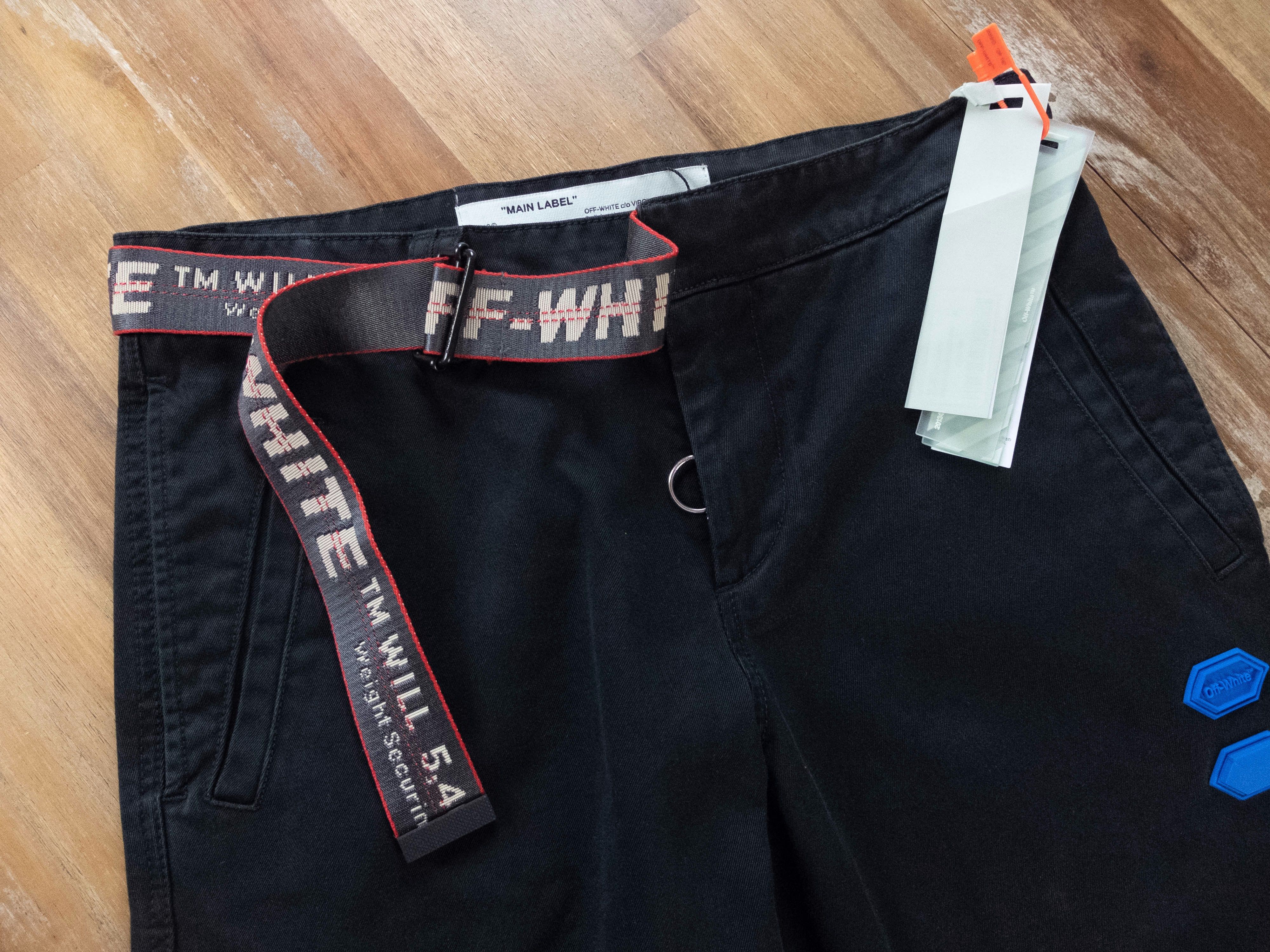 Off-White $745 OFF-WHITE black industrial belt cotton chinos pants 31 Size US 31 - 5 Thumbnail