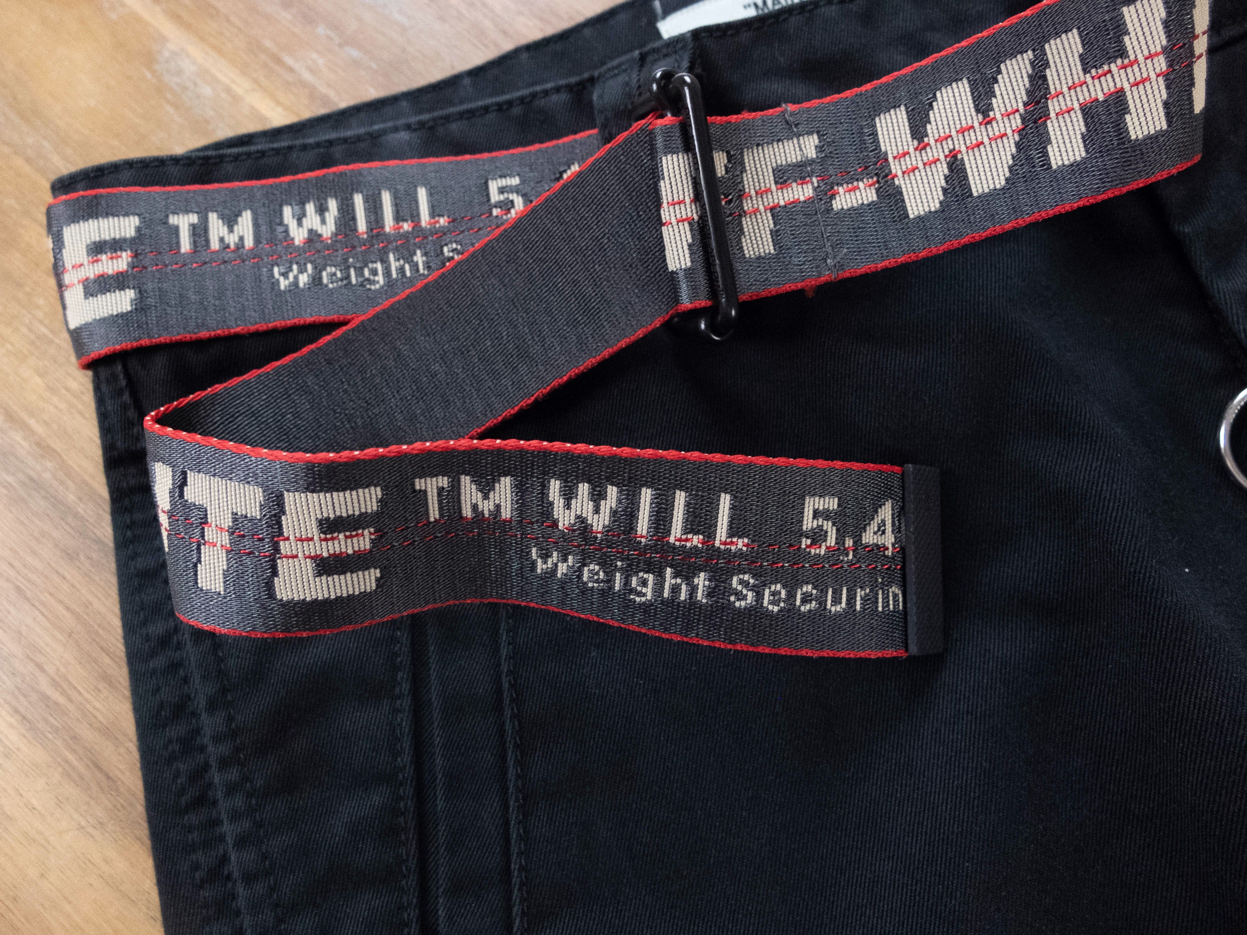 Off-White $745 OFF-WHITE black industrial belt cotton chinos pants 31 Size US 31 - 6 Thumbnail