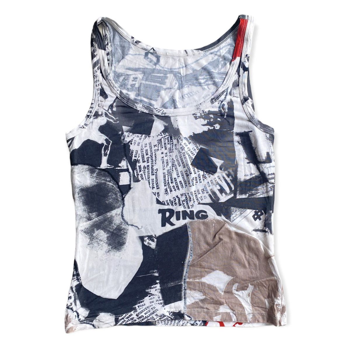 image of John Galliano Galliano Print Tank Top, Women's (Size Small)