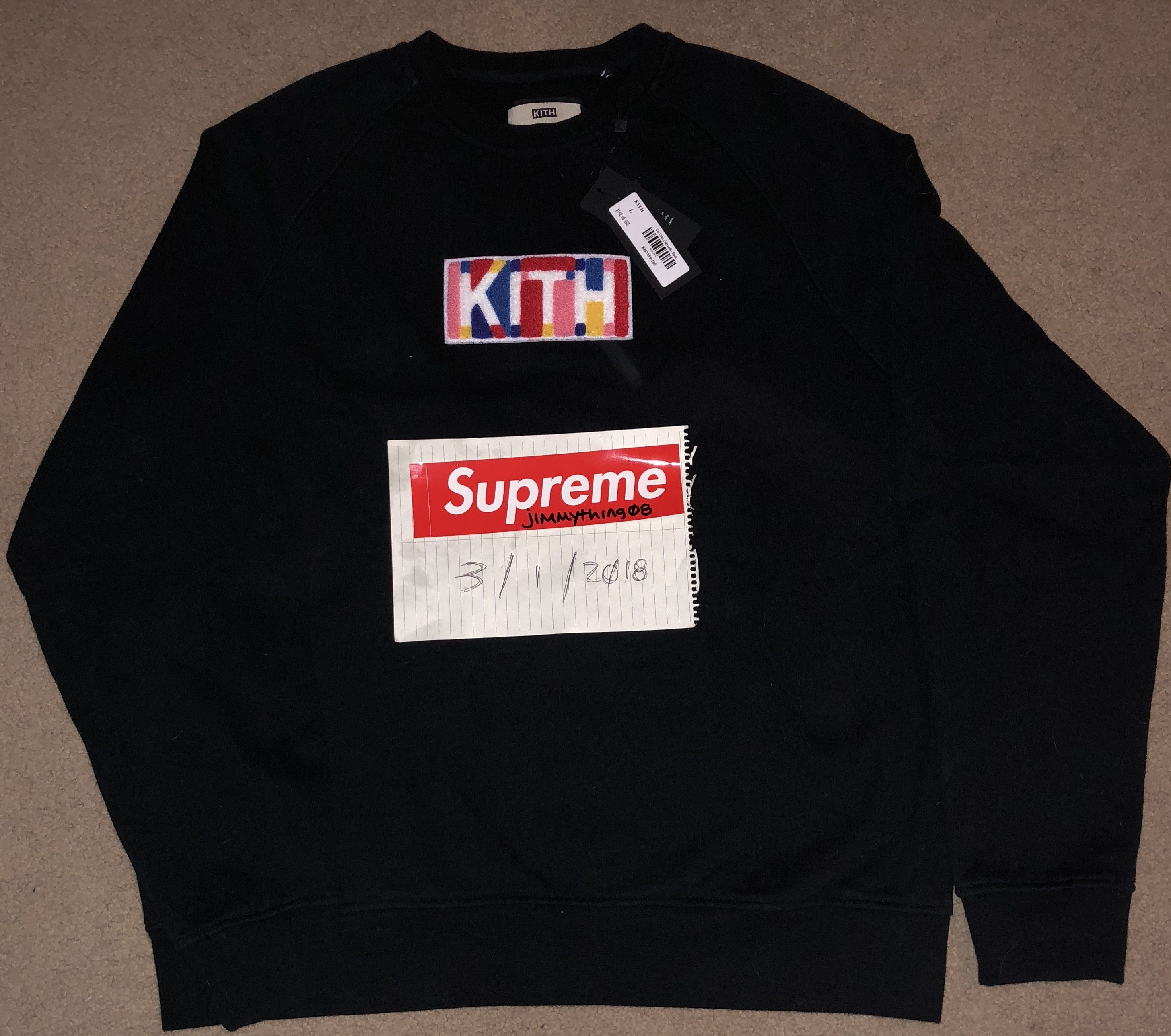 Kith Kith Geo Color Crewneck - Black - Box Logo - Large | Grailed