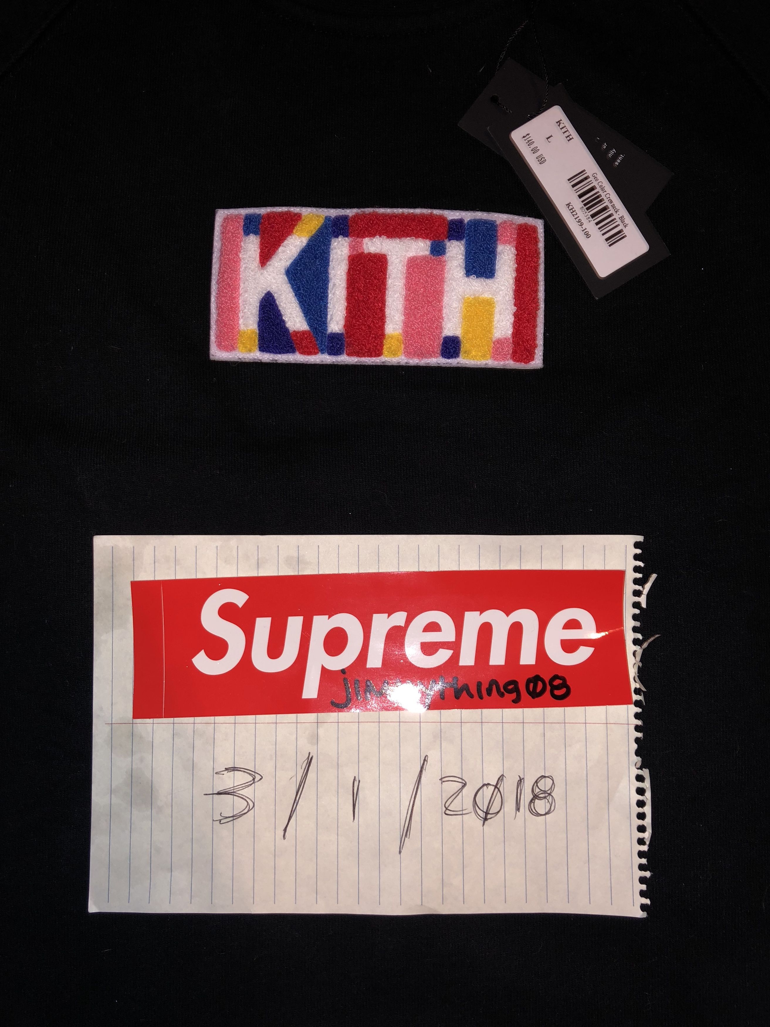 Kith Kith Geo Color Crewneck - Black - Box Logo - Large | Grailed 