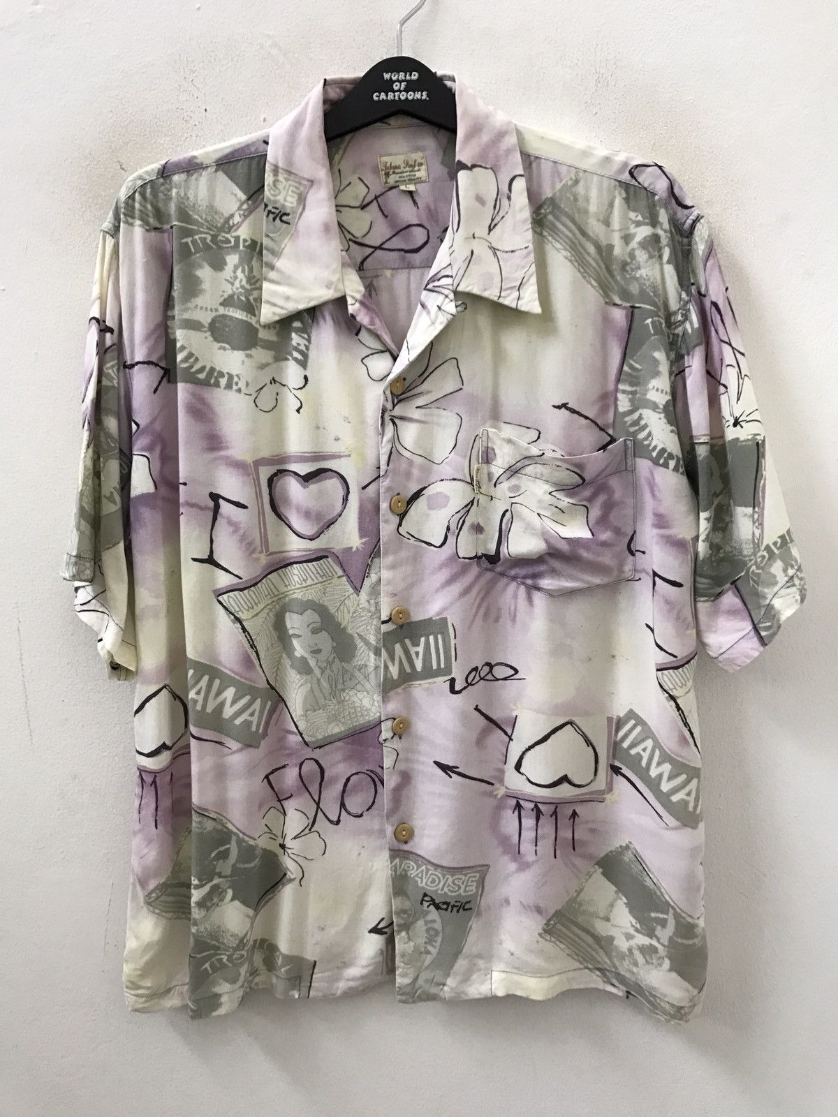 Vintage Tabura Surf Co Japan Pacific Paradise Rayon Hawaiian Size US L / EU 52-54 / 3 - 1 Thumbnail