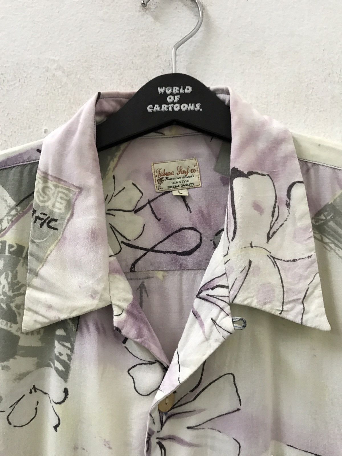 Vintage Tabura Surf Co Japan Pacific Paradise Rayon Hawaiian Size US L / EU 52-54 / 3 - 2 Thumbnail