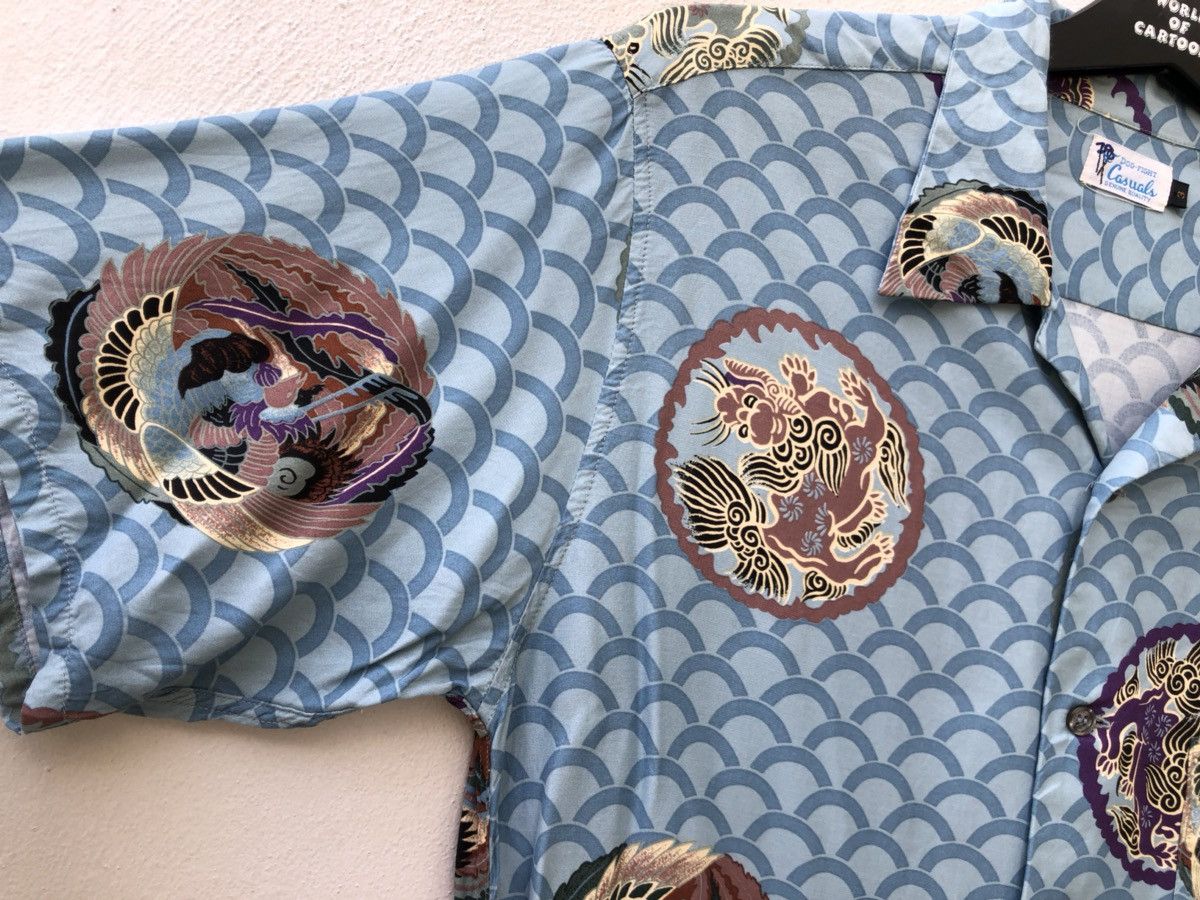 Vintage Japan Brand DOG FIGHT Lion Dog Emblem Rayon Hawaiian Size US M / EU 48-50 / 2 - 10 Thumbnail
